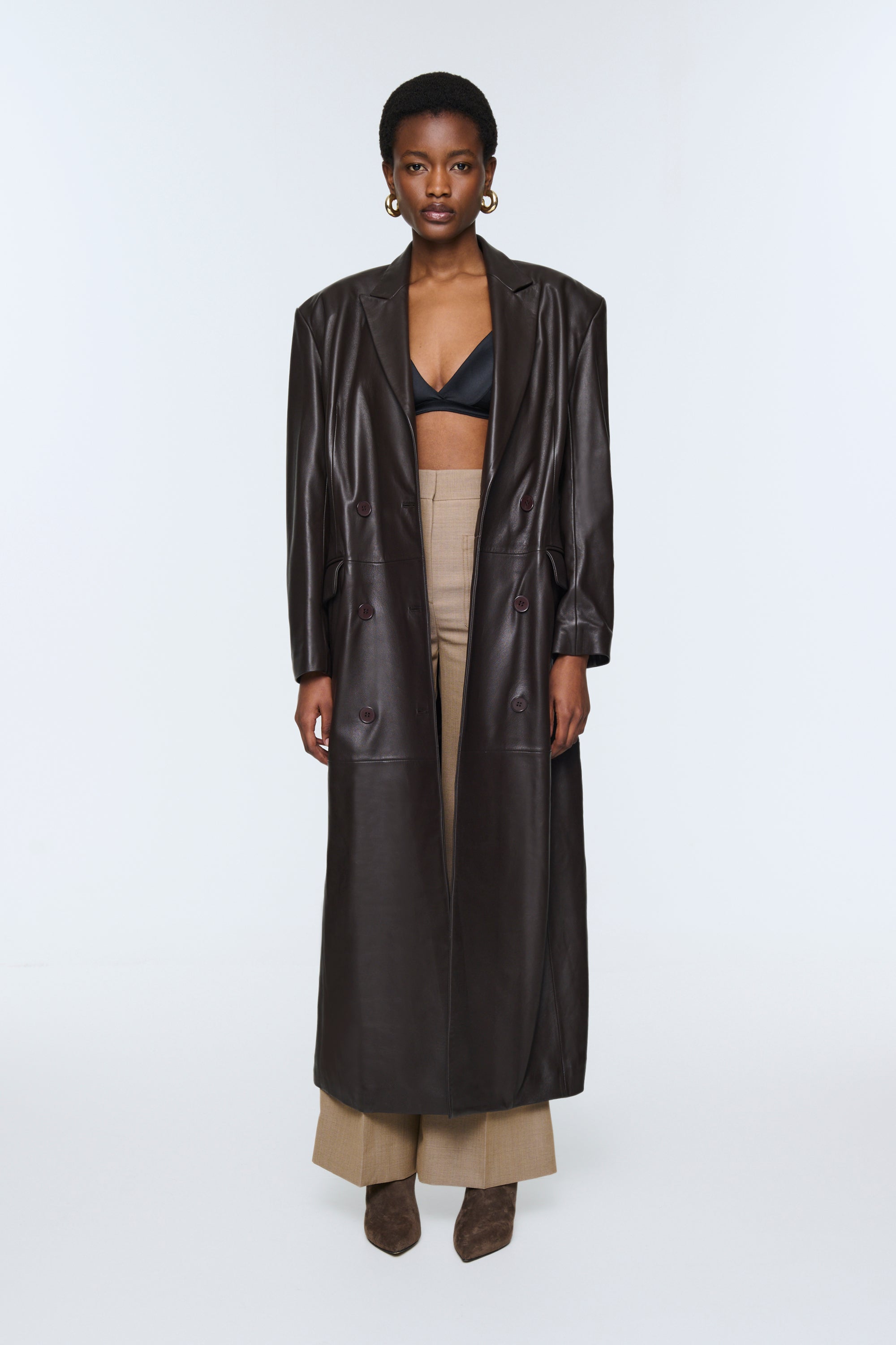 Aggie Leather Coat - Main Image