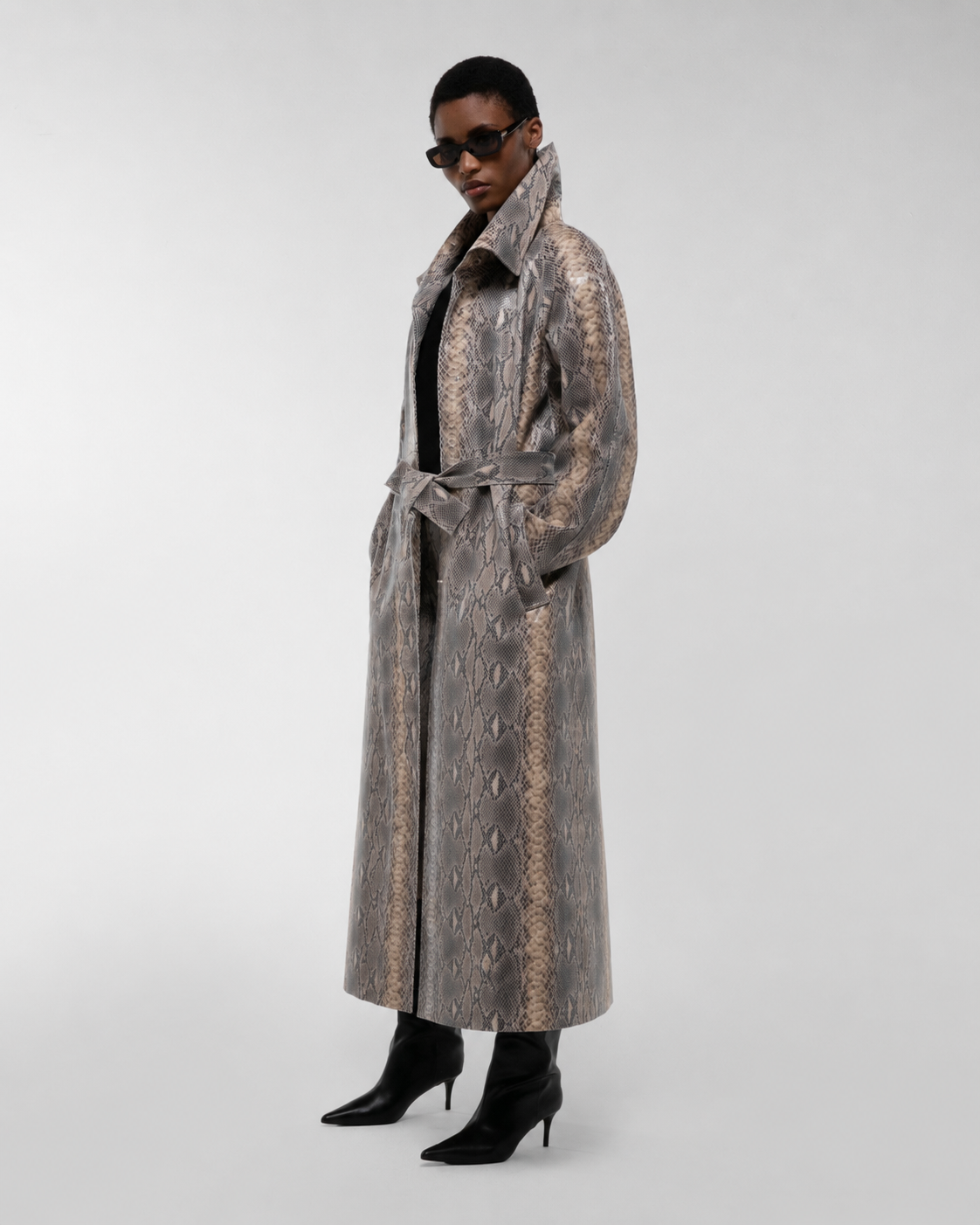 Tessa Leather Trench Coat