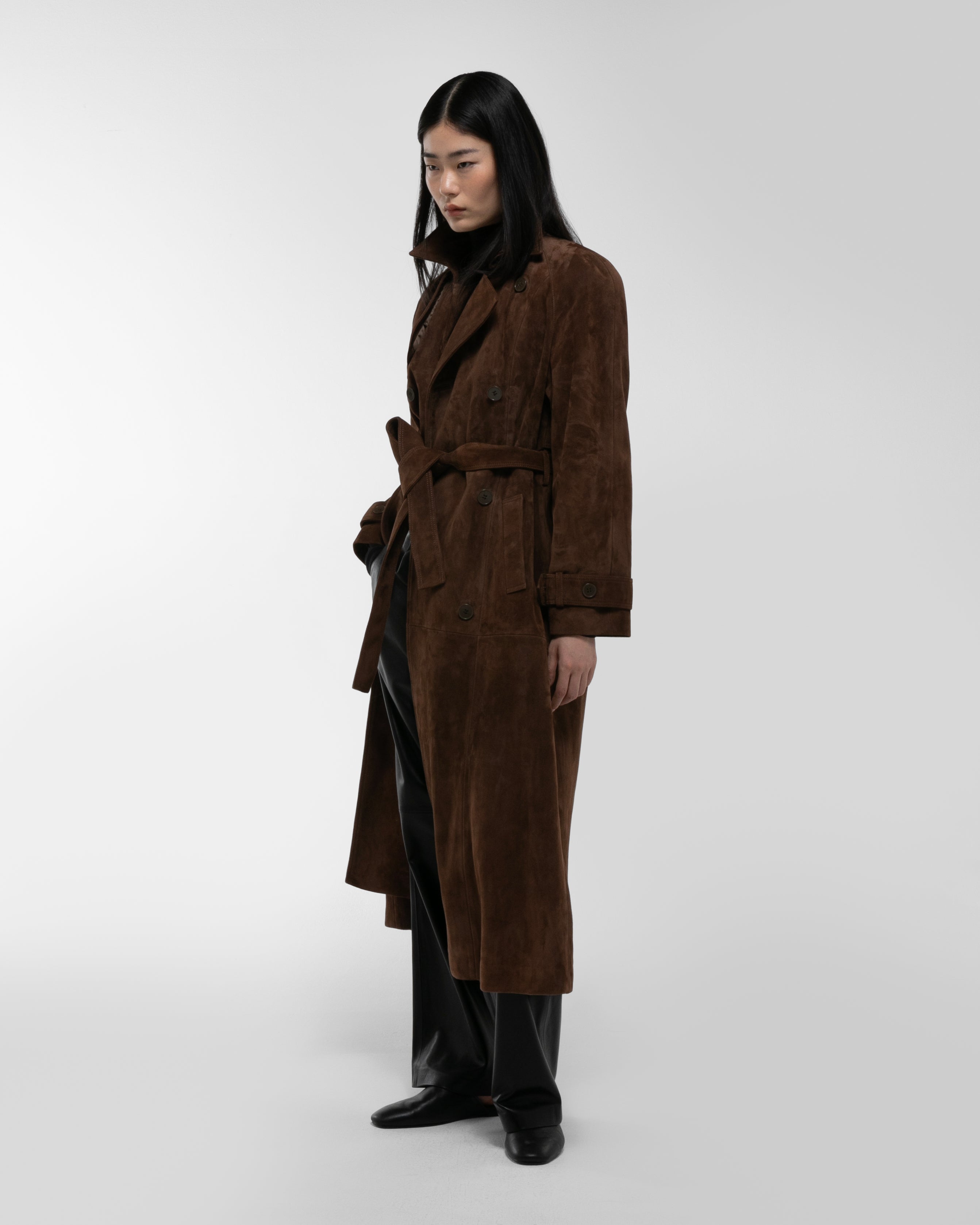 Corrin Suede Trench Coat