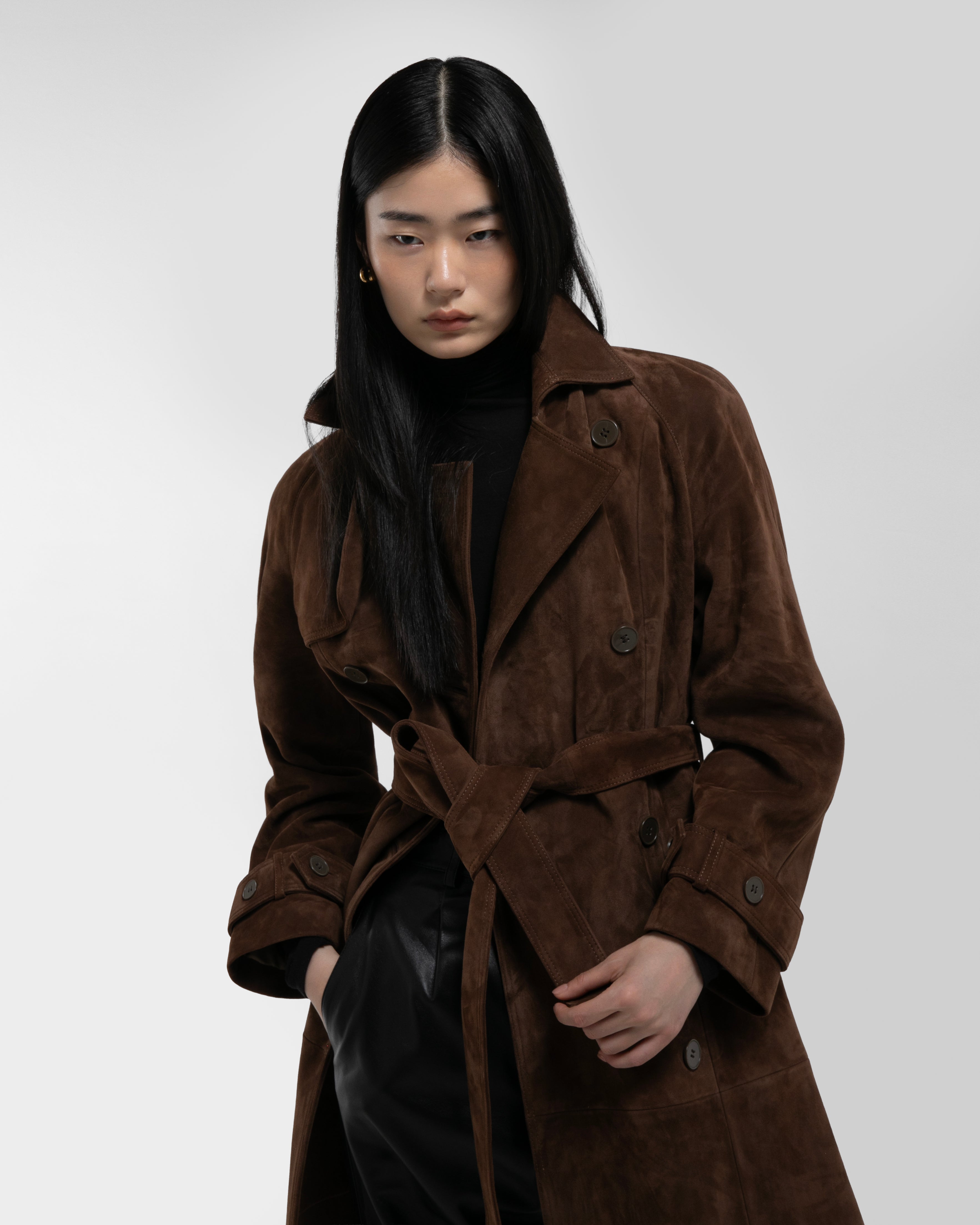 Corrin Suede Trench Coat