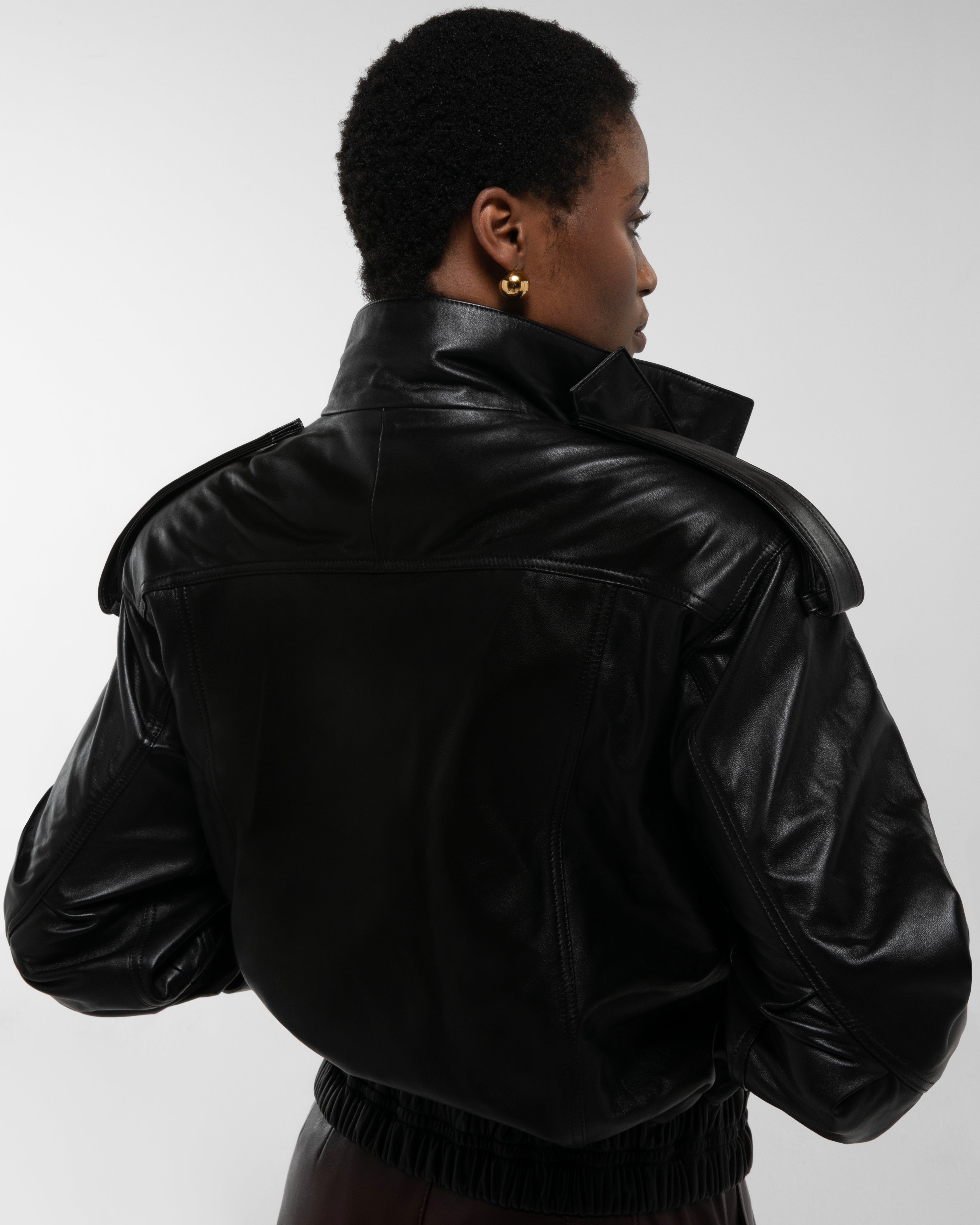 Fiona Leather Bomber
