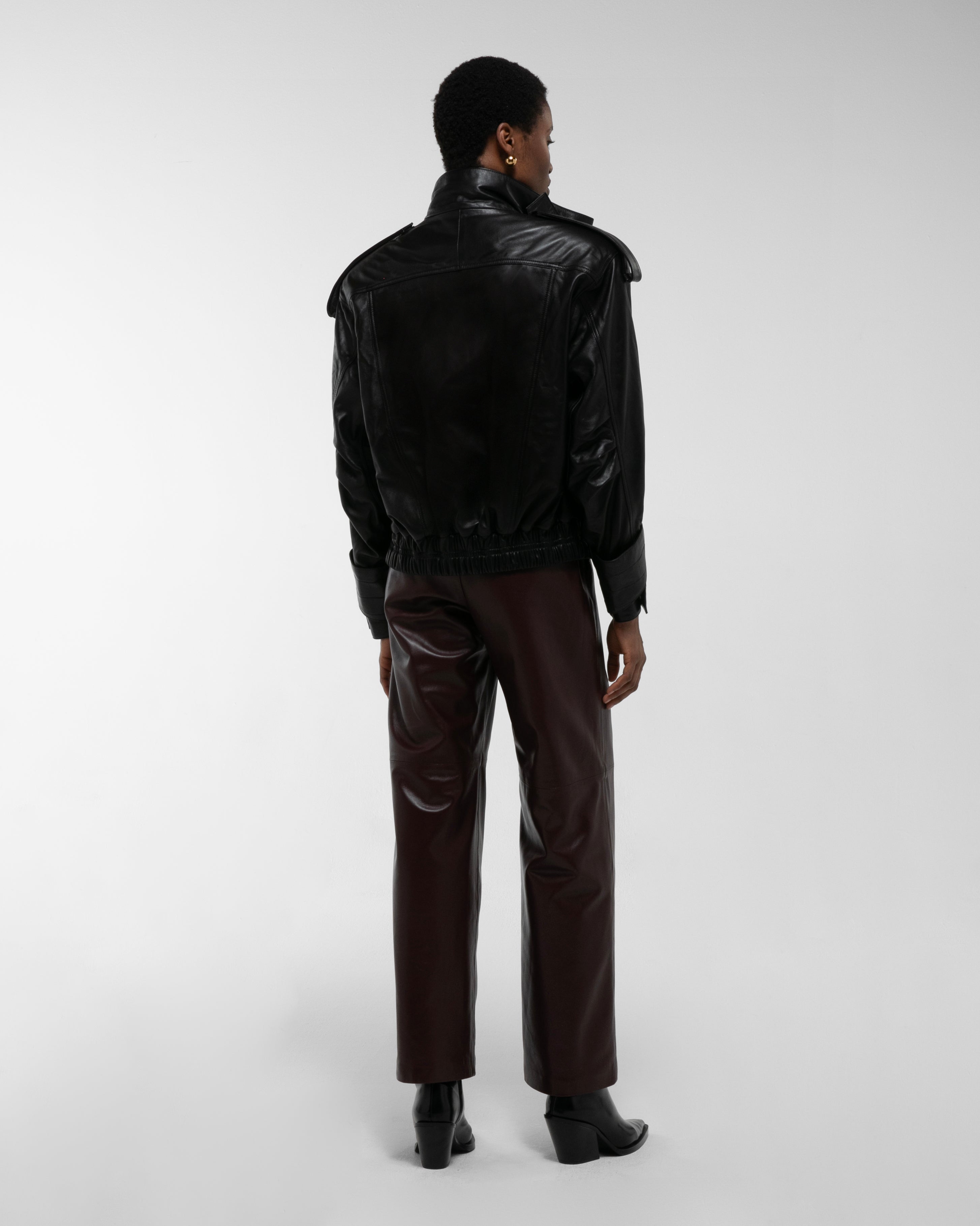 Fiona Leather Bomber