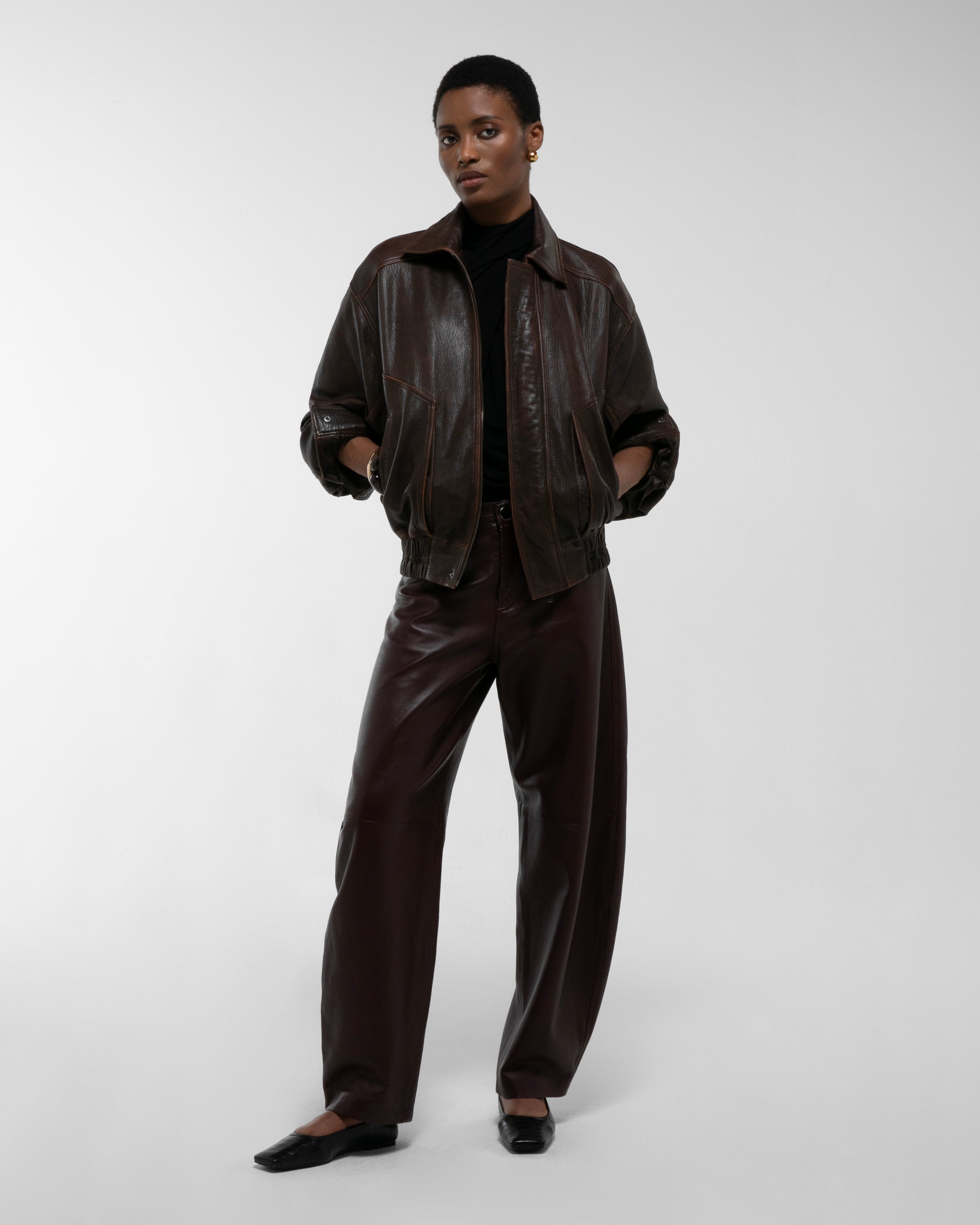 Florence Leather Bomber