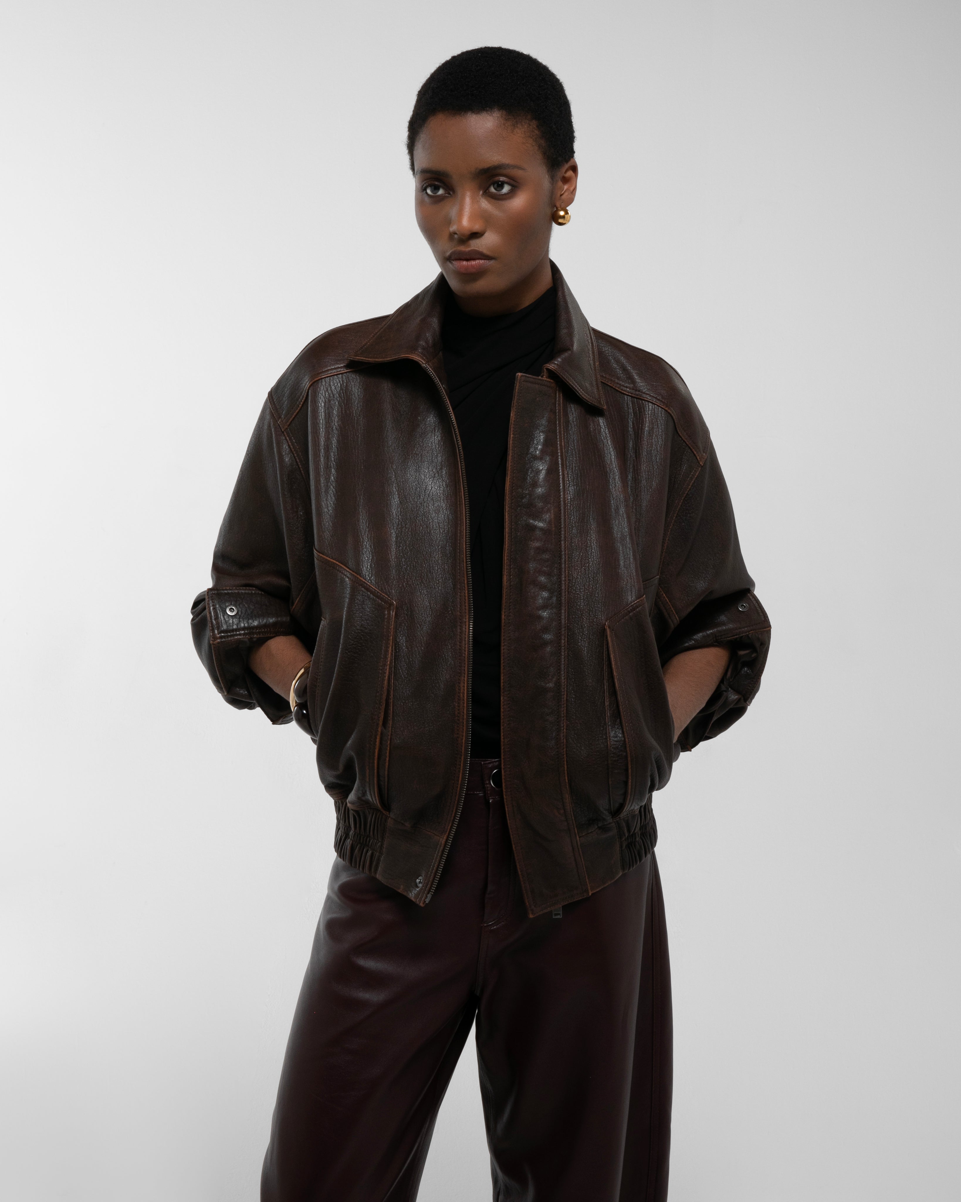Florence Leather Bomber