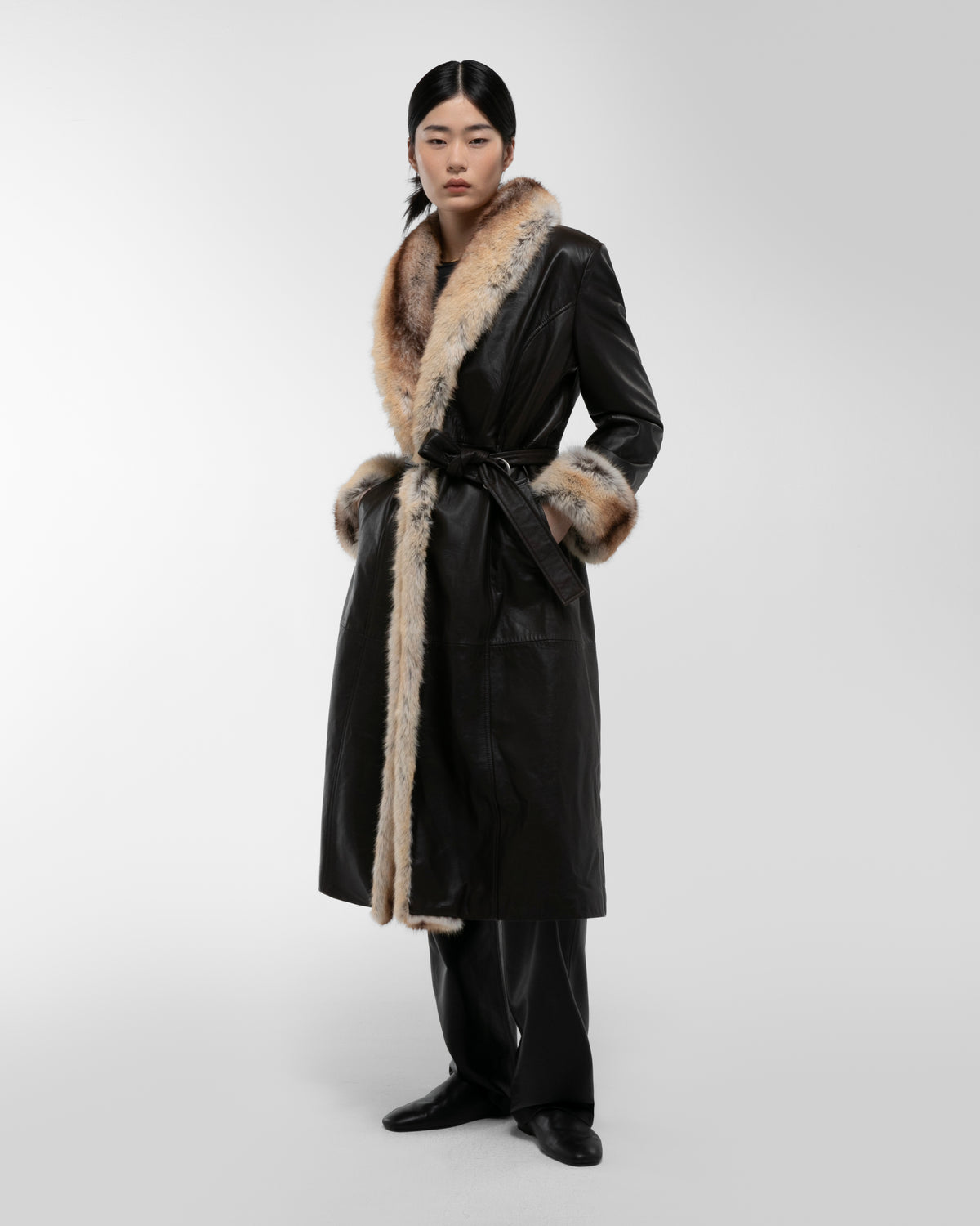 Freya Leather and Fur Coat