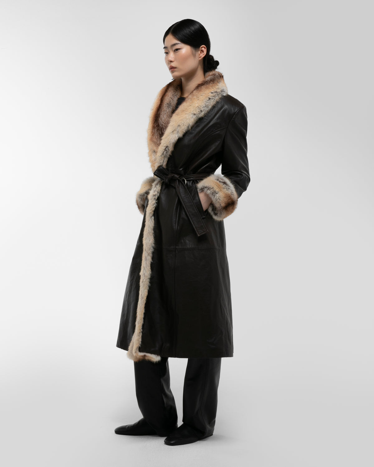 Freya Leather and Fur Coat