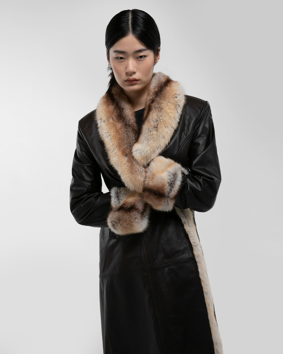 Freya Leather and Fur Coat
