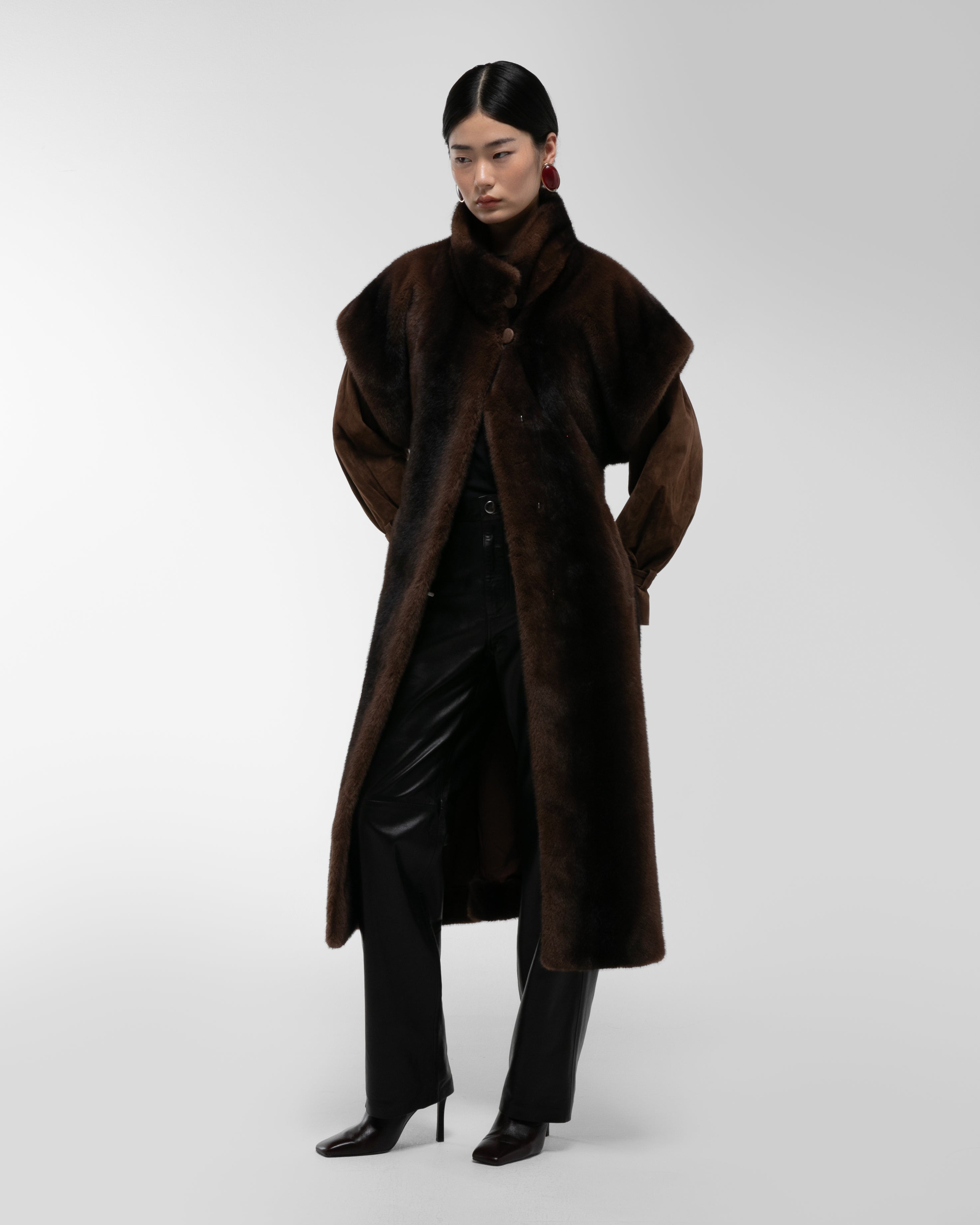 Harper Fur and Suede Coat