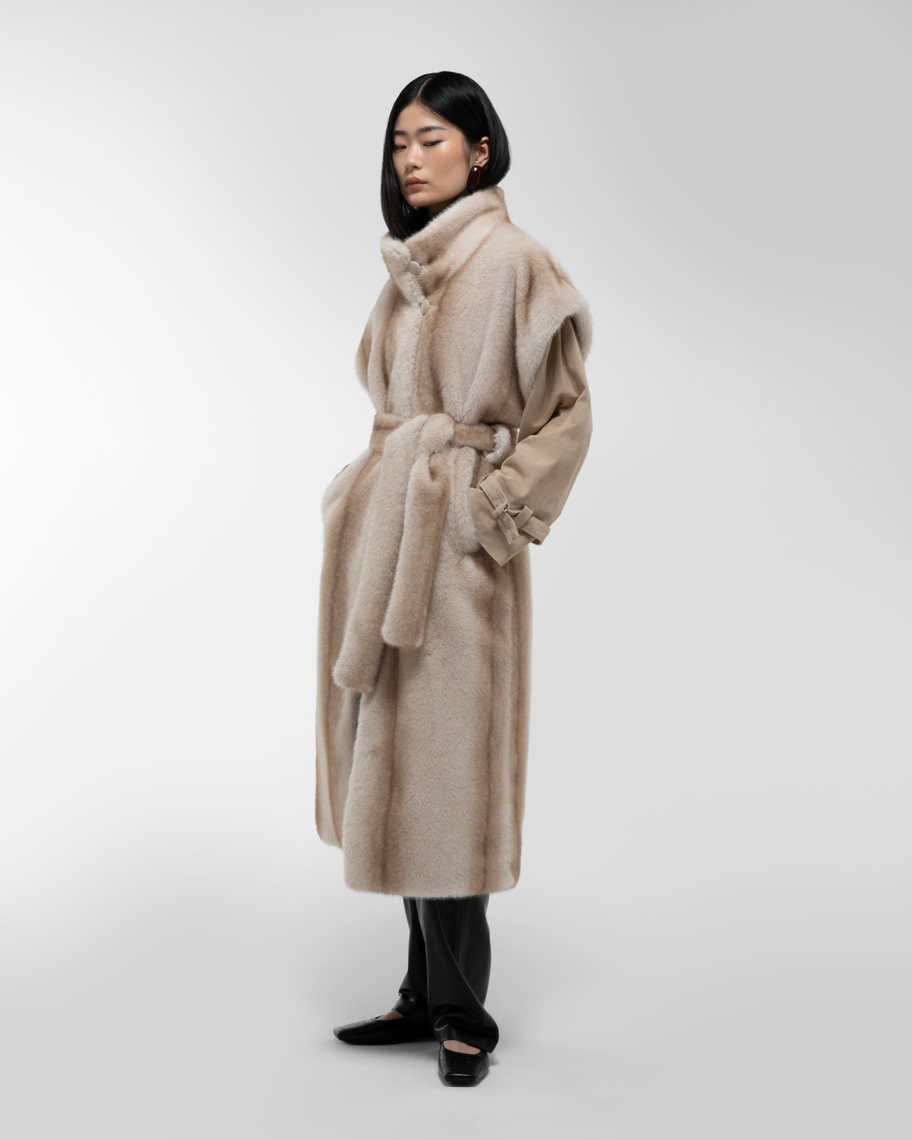 Harper Fur and Suede Coat