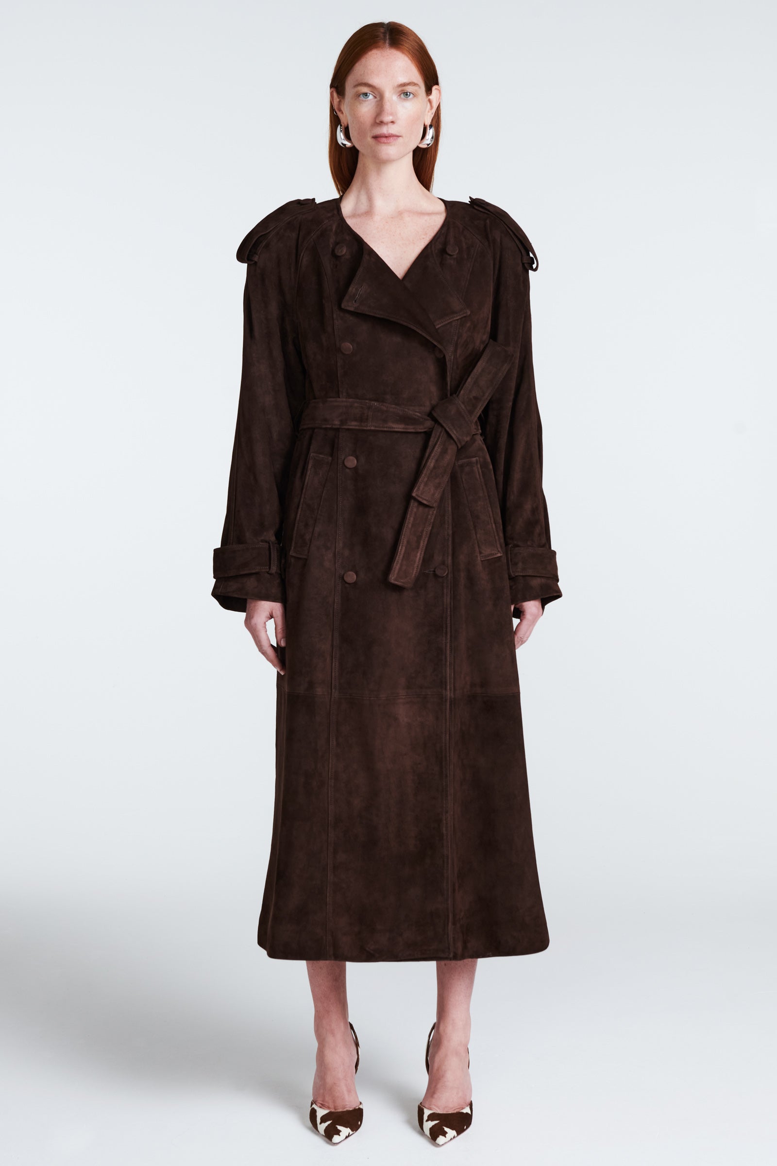 Klarissa Suede Trench Coat