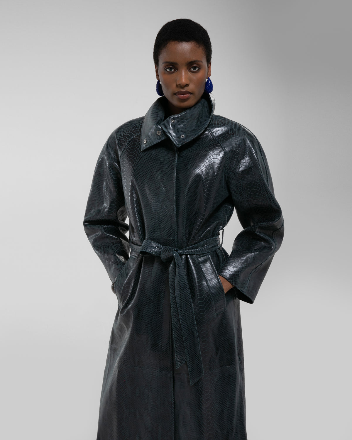 Tessa Leather Trench Coat