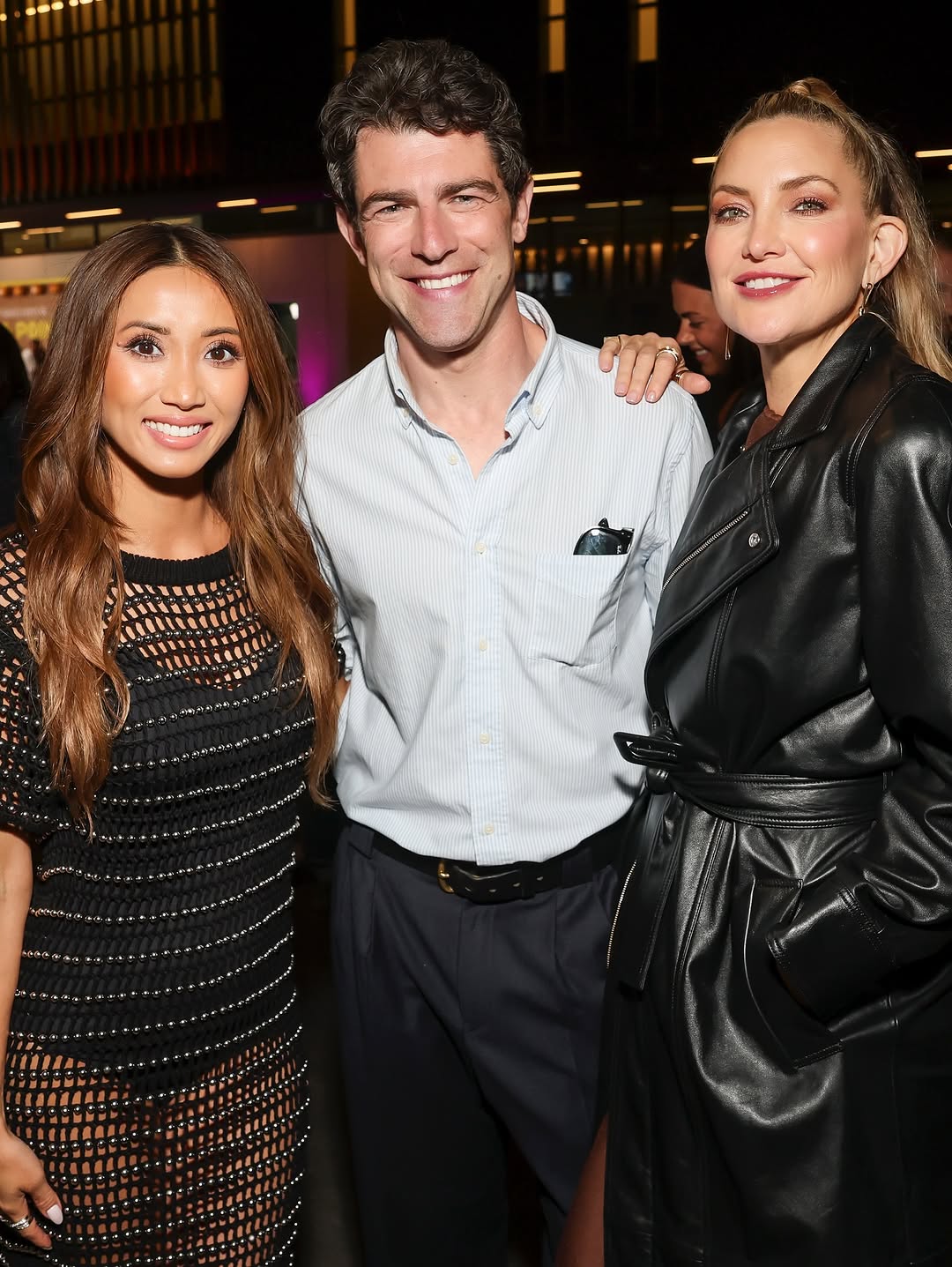 Kate Hudson wears the Nina Leather Coat in black