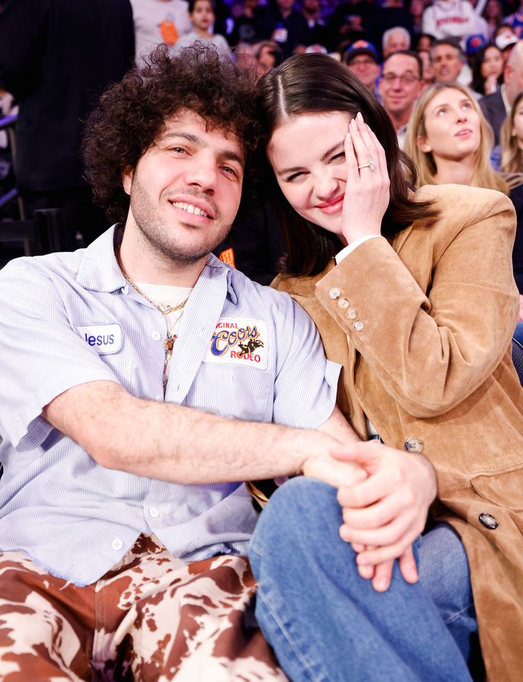 Selena Gomez wears the Aggie Suede Coat in Whiskey