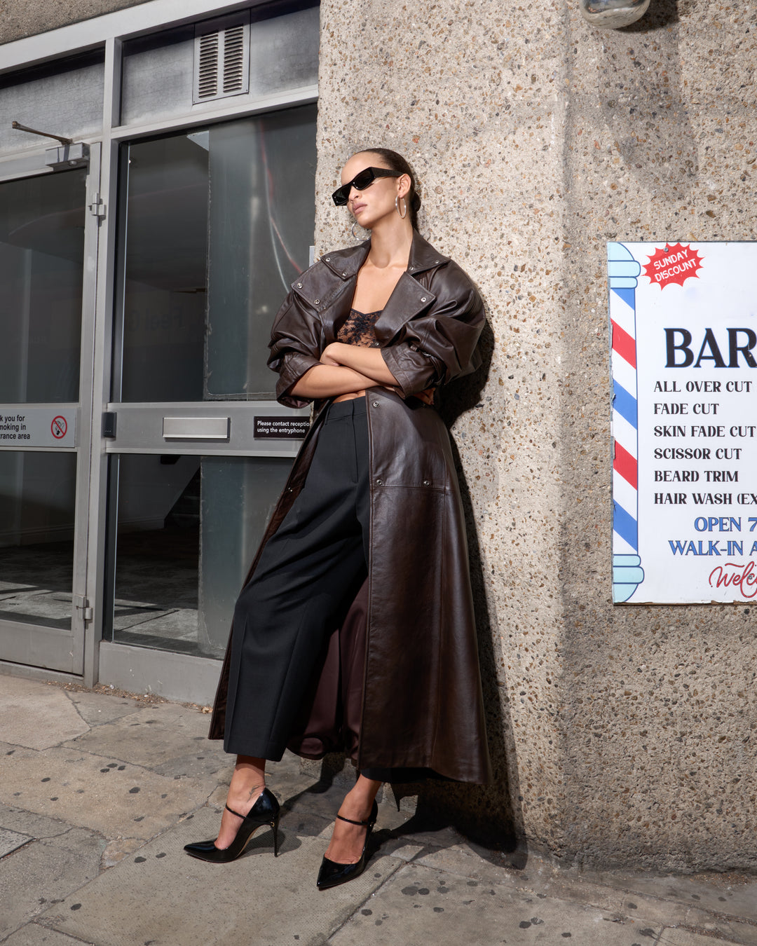 Ivy Leather Trench Coat
