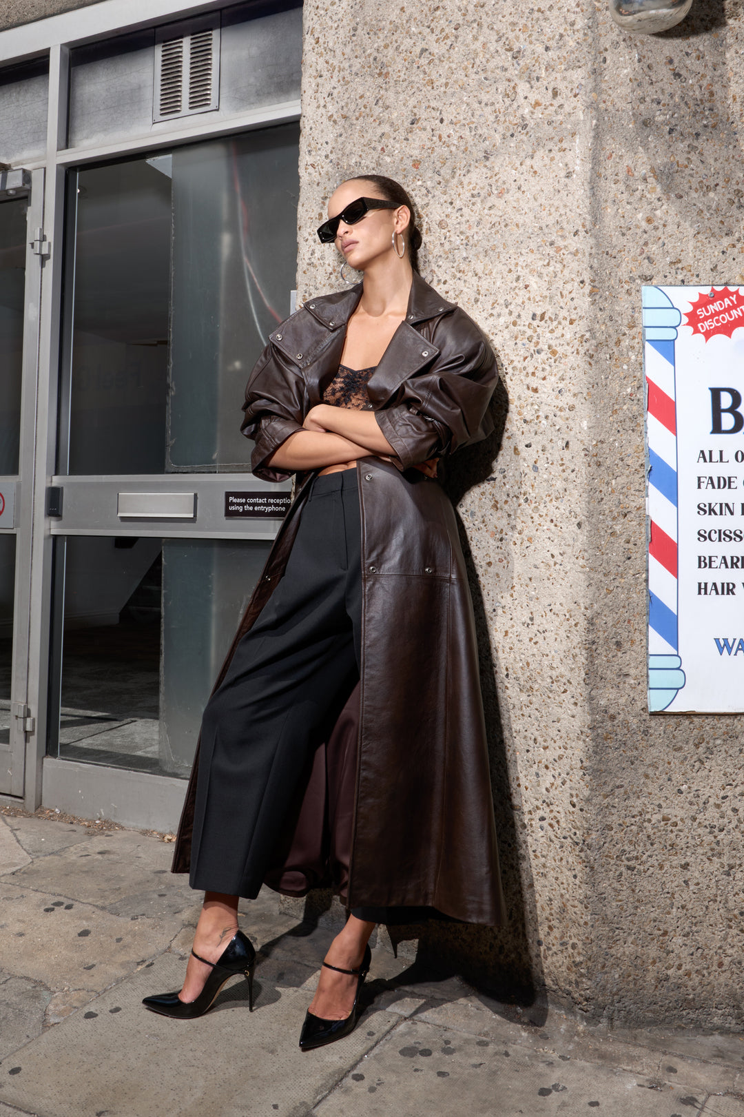 Ivy Leather Trench Coat