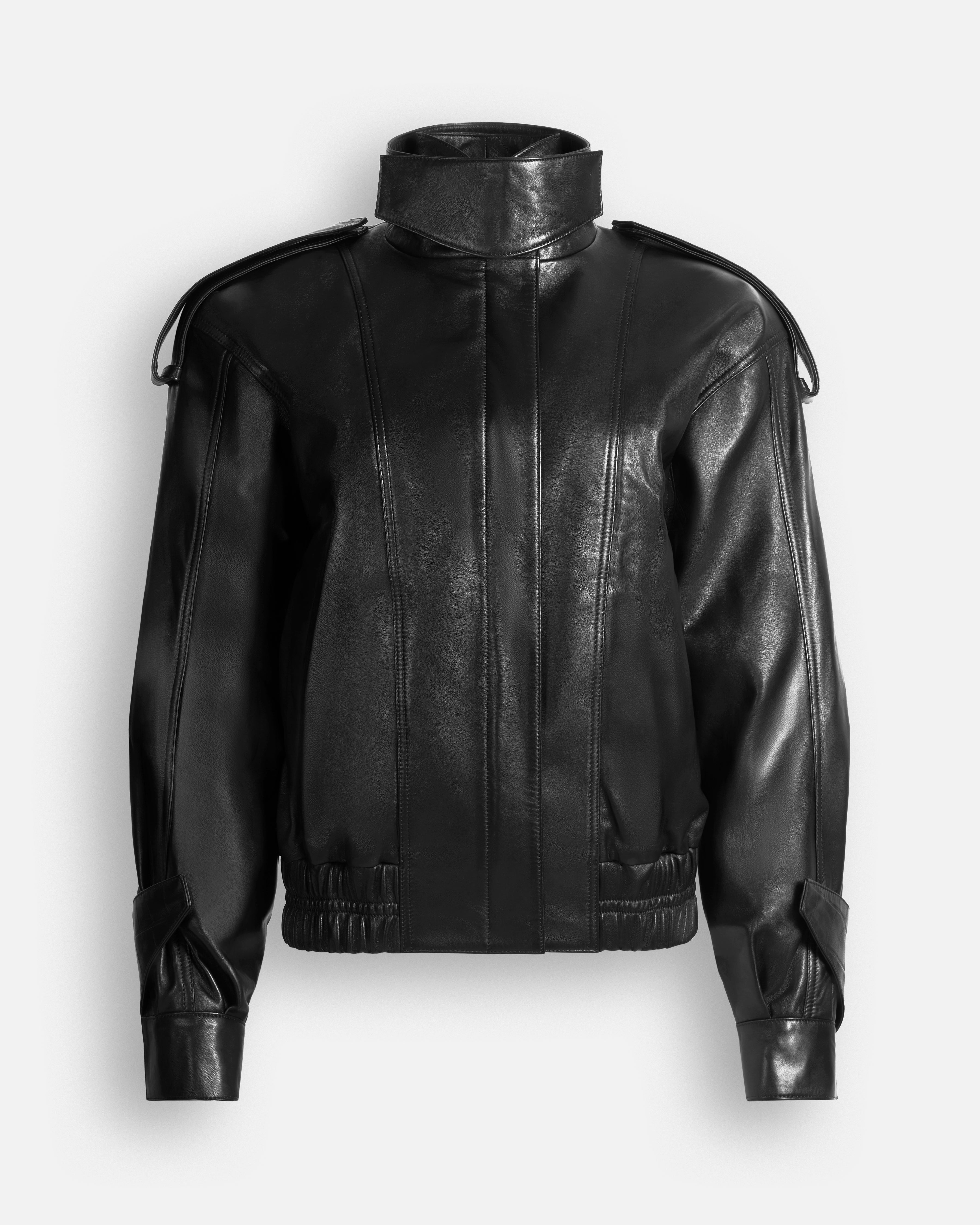 Fiona Leather Bomber