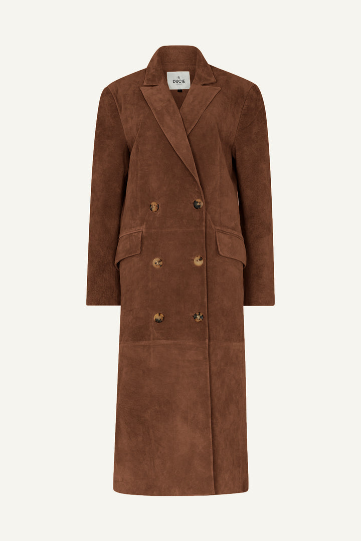 Aggie Suede Leather Coat