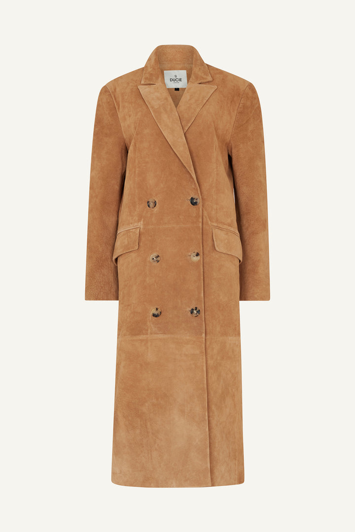 Aggie Suede Leather Coat