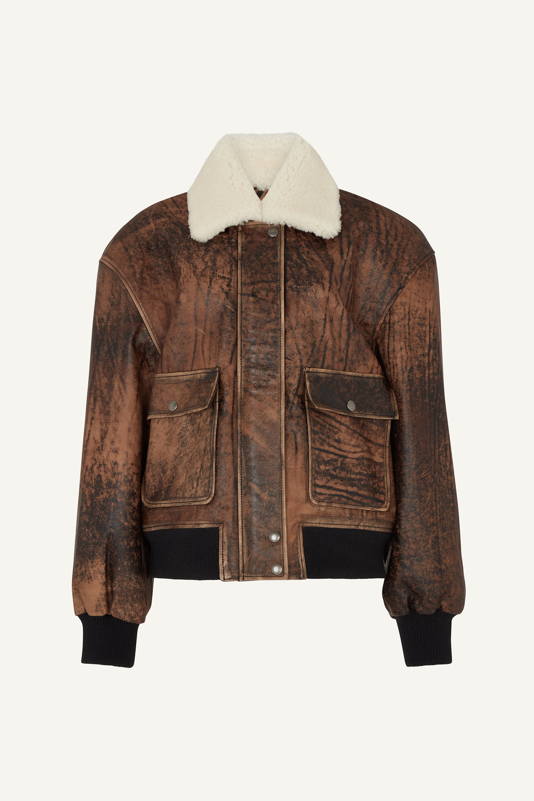 Shearling deals bomber jacket