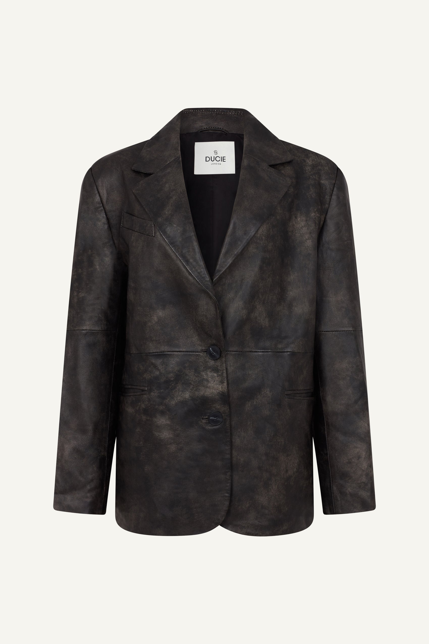 Distressed best sale leather blazer