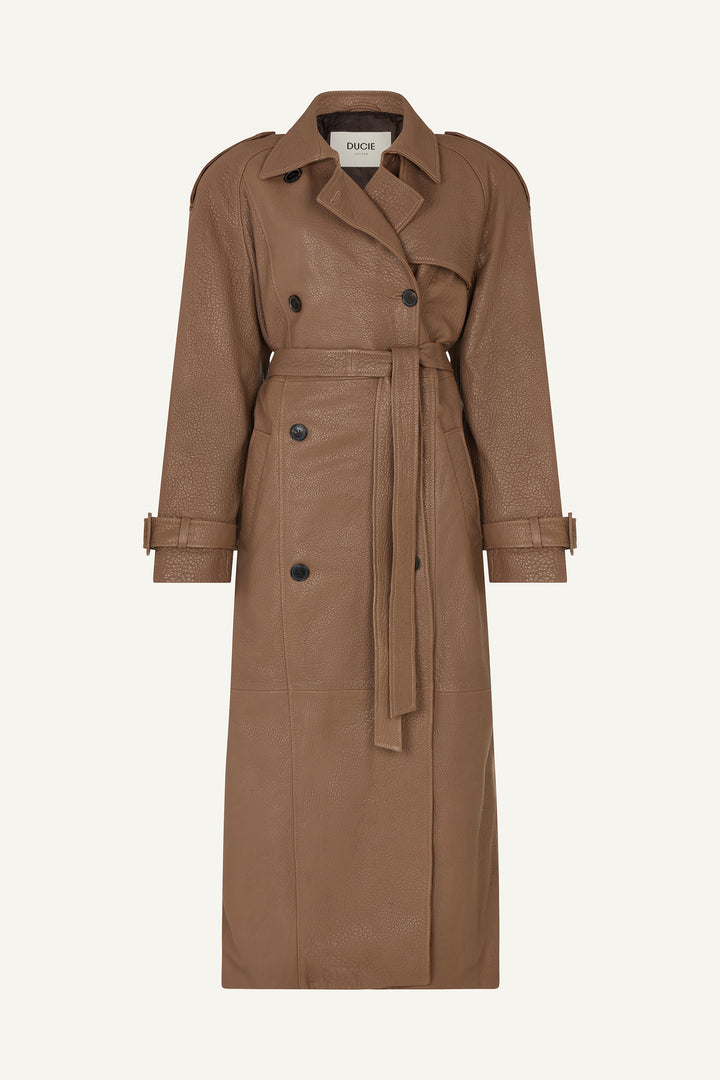 Everly Leather Trench Coat