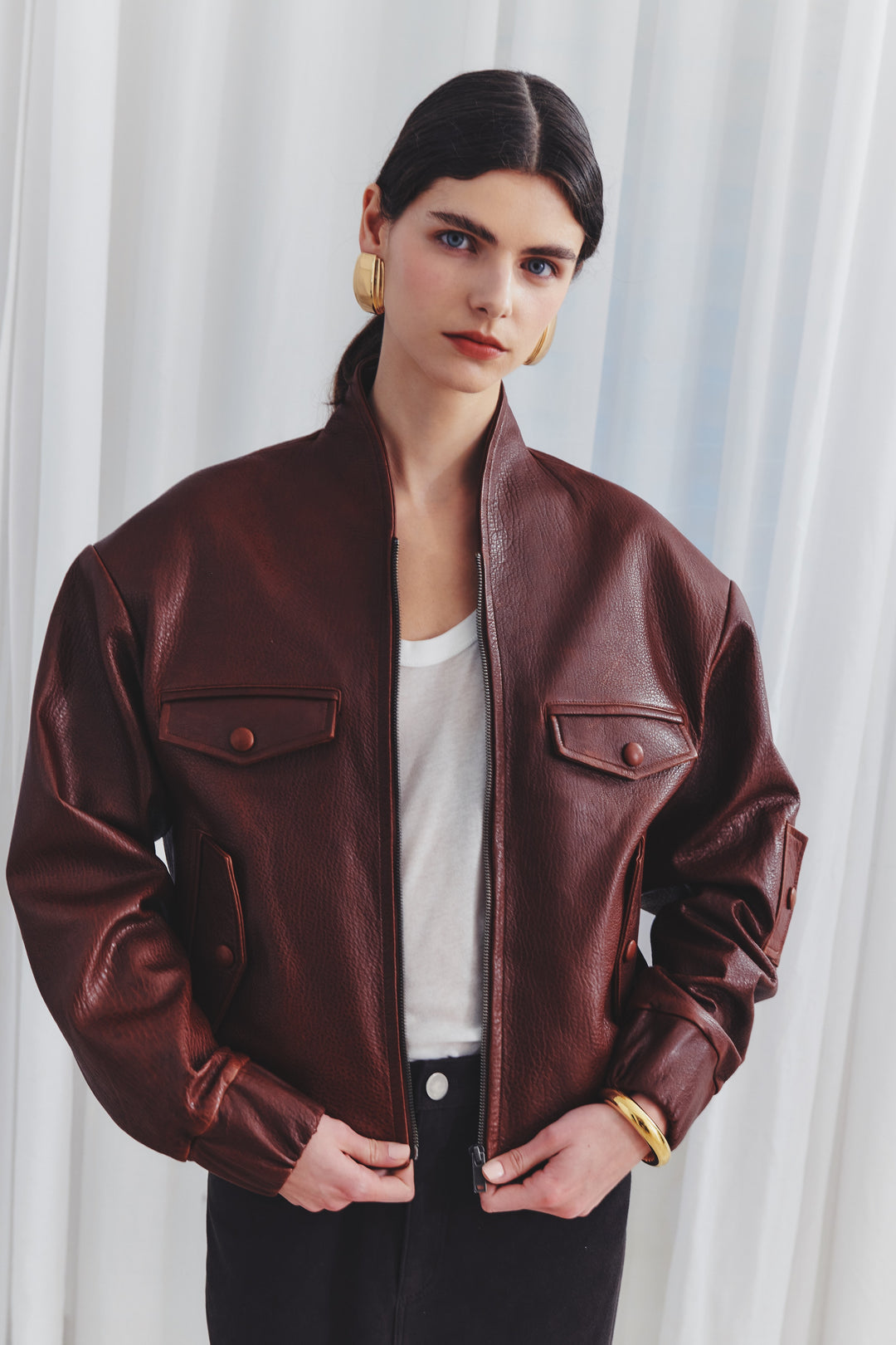 Frankie Leather Bomber