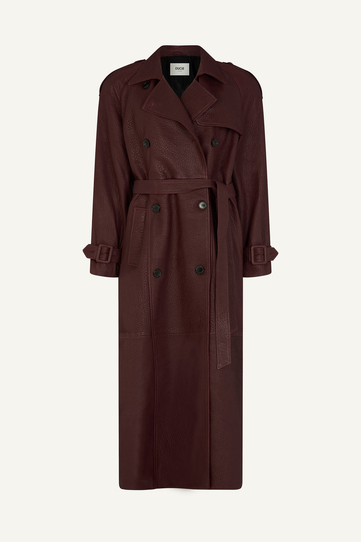 Everly Leather Trench Coat