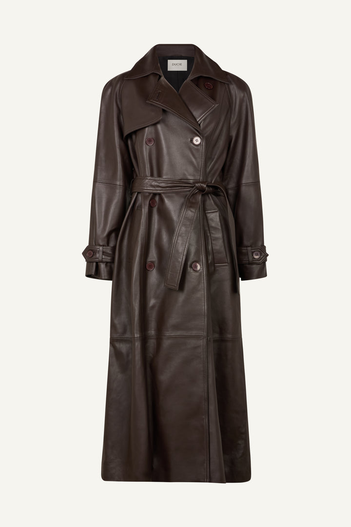 Corrin Leather Trench Coat