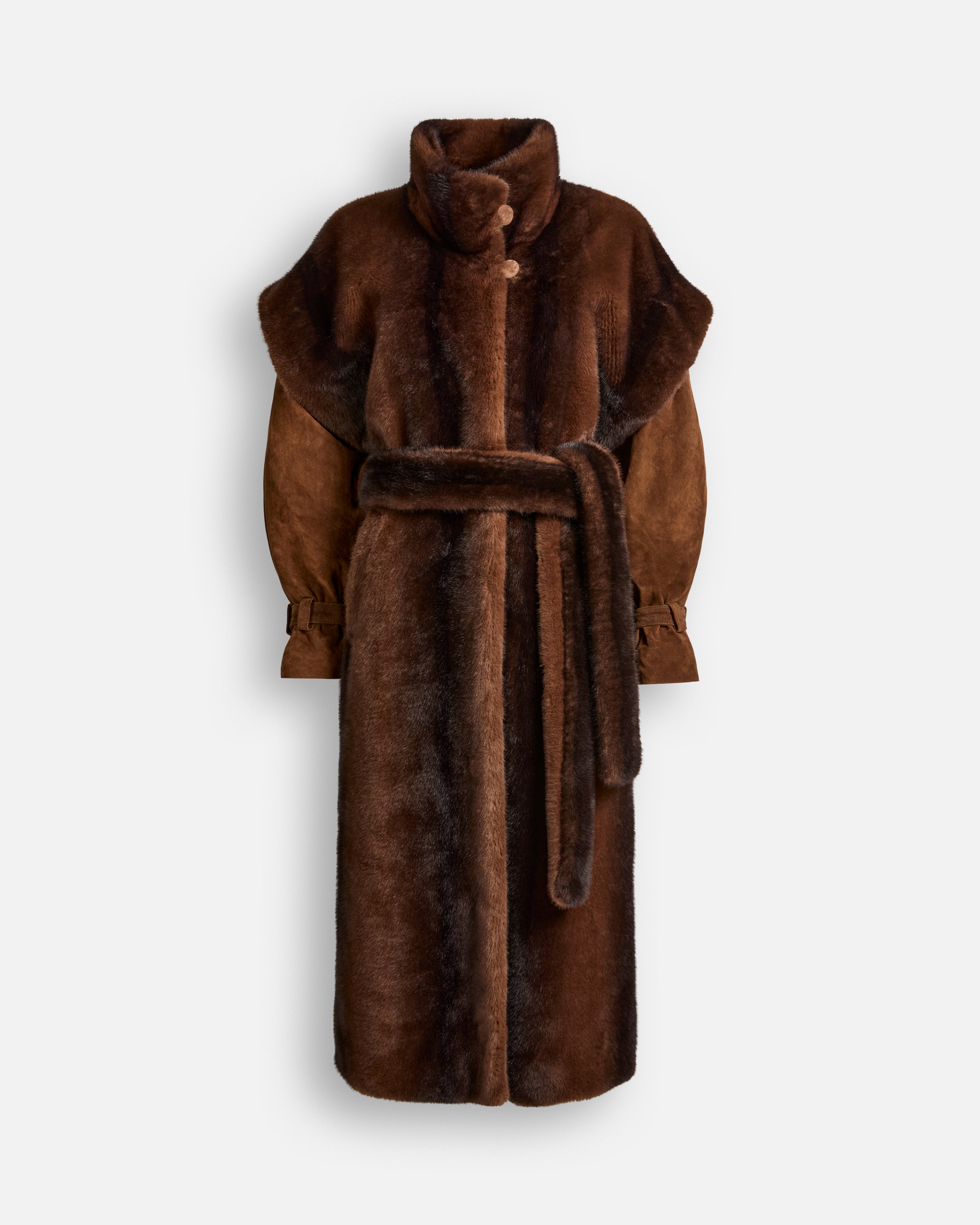 Harper Fur and Suede Coat