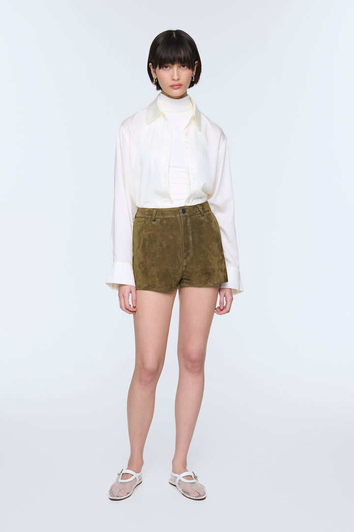 Catherine Suede Shorts