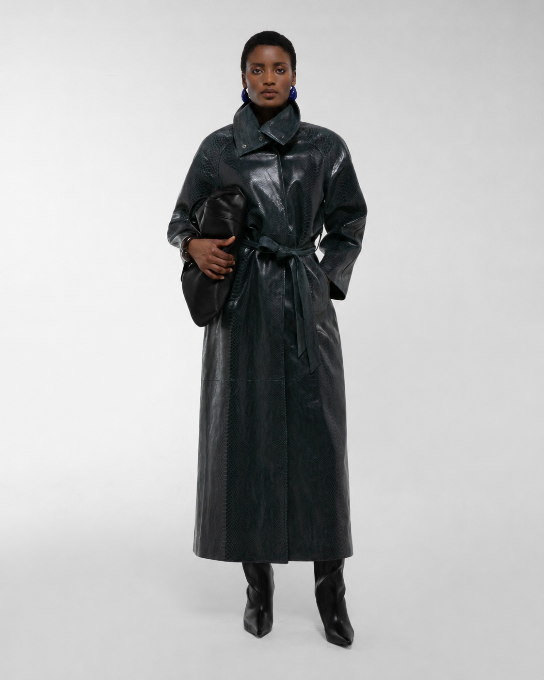 Tessa Leather Trench Coat