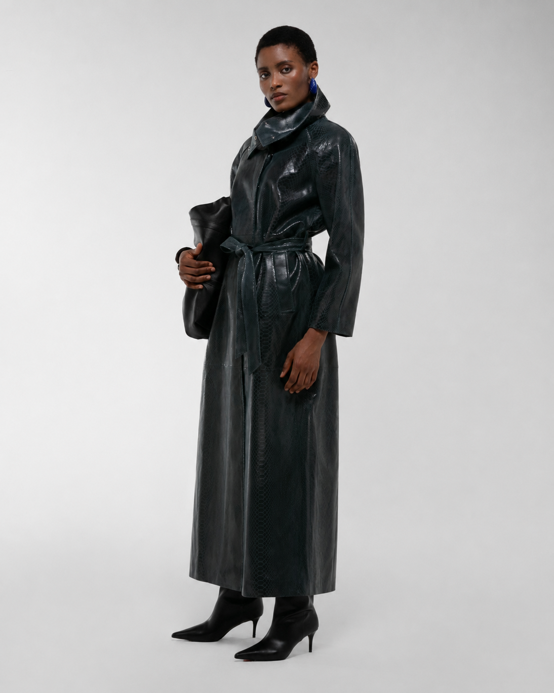 Tessa Leather Trench Coat