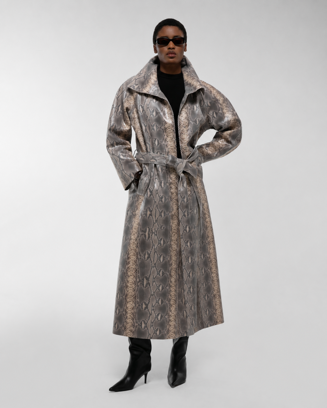 Tessa Leather Trench Coat