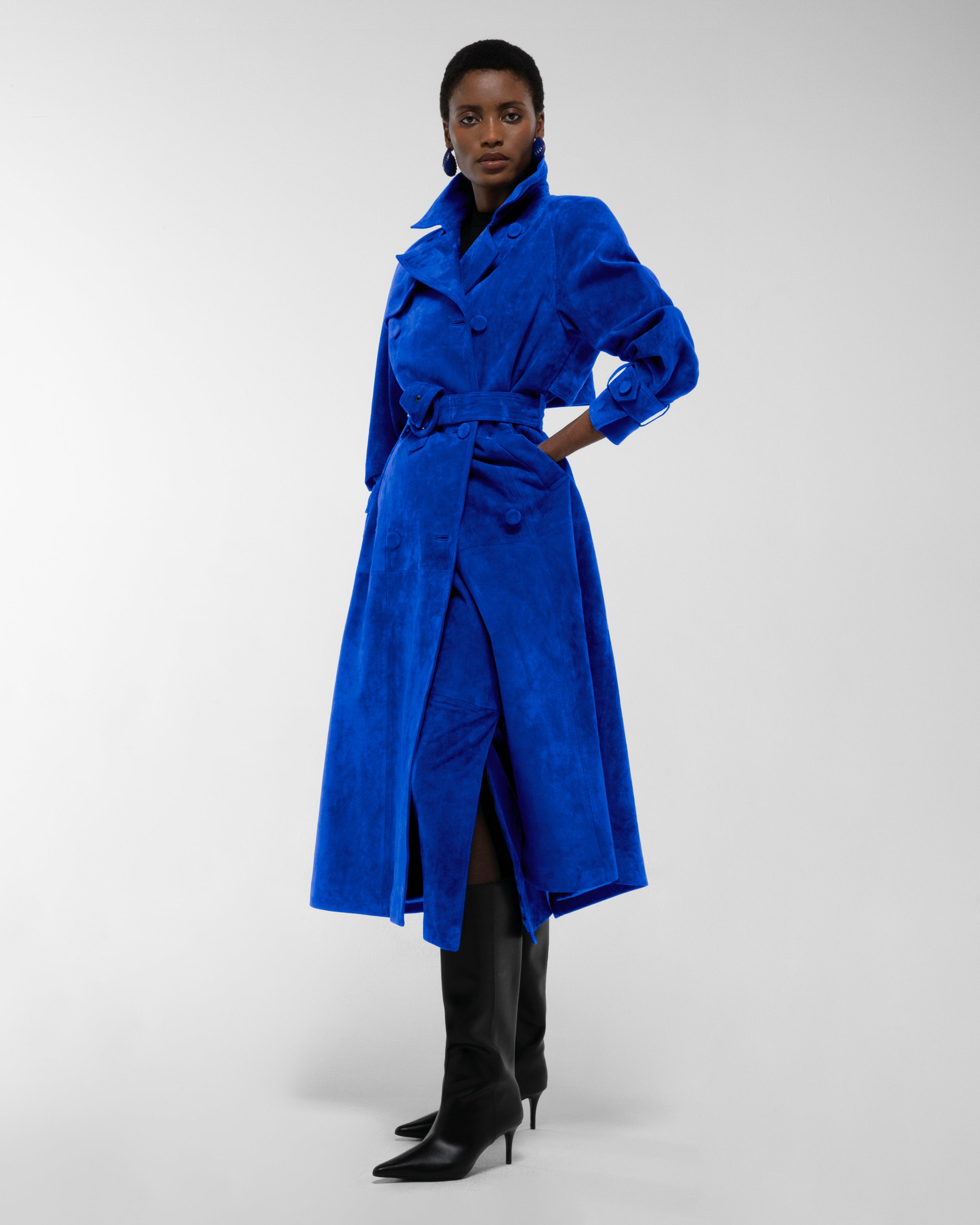Corrin Suede Trench Coat