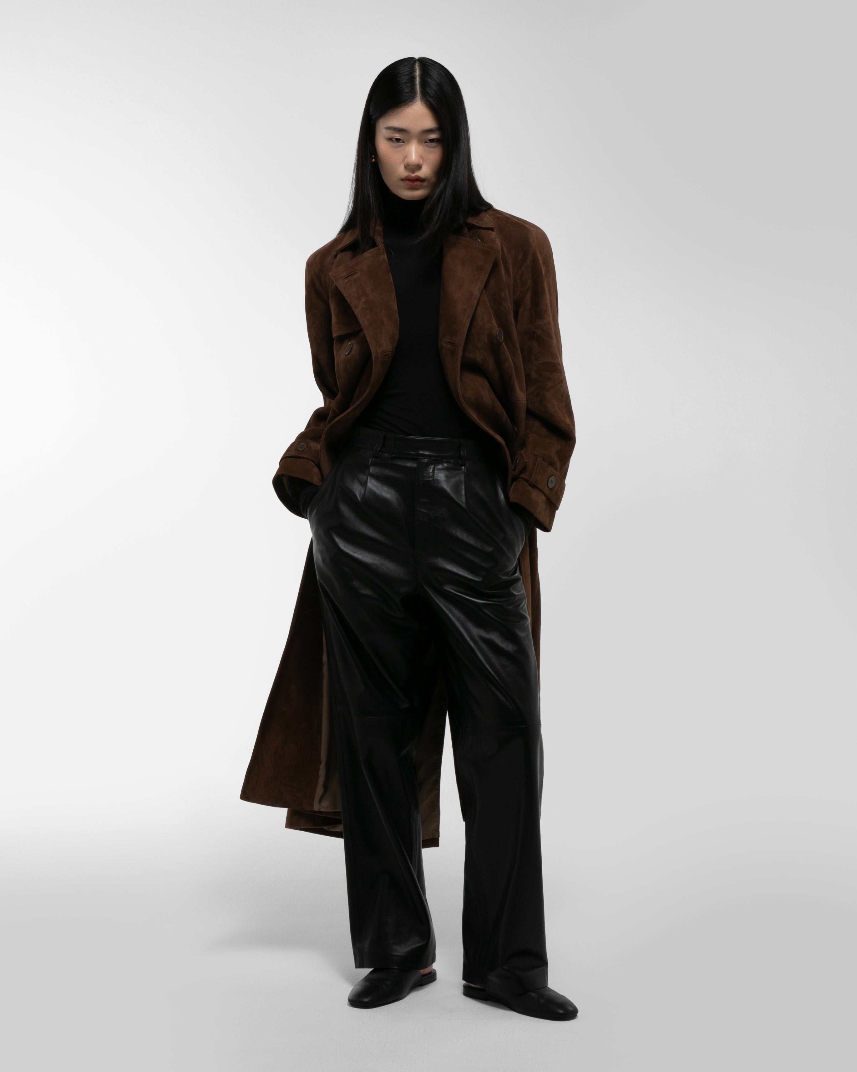Corrin Suede Trench Coat