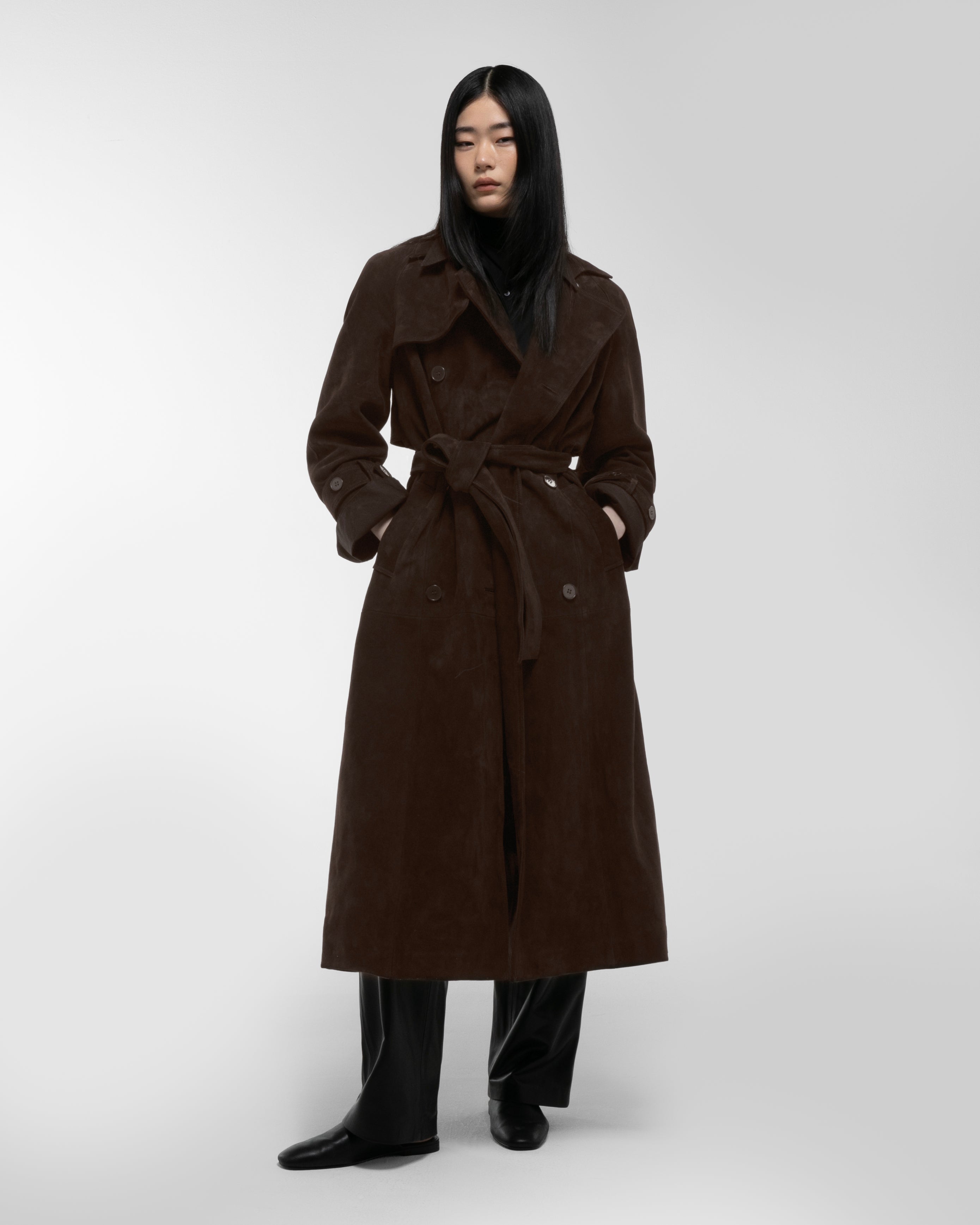 Corrin Suede Trench Coat
