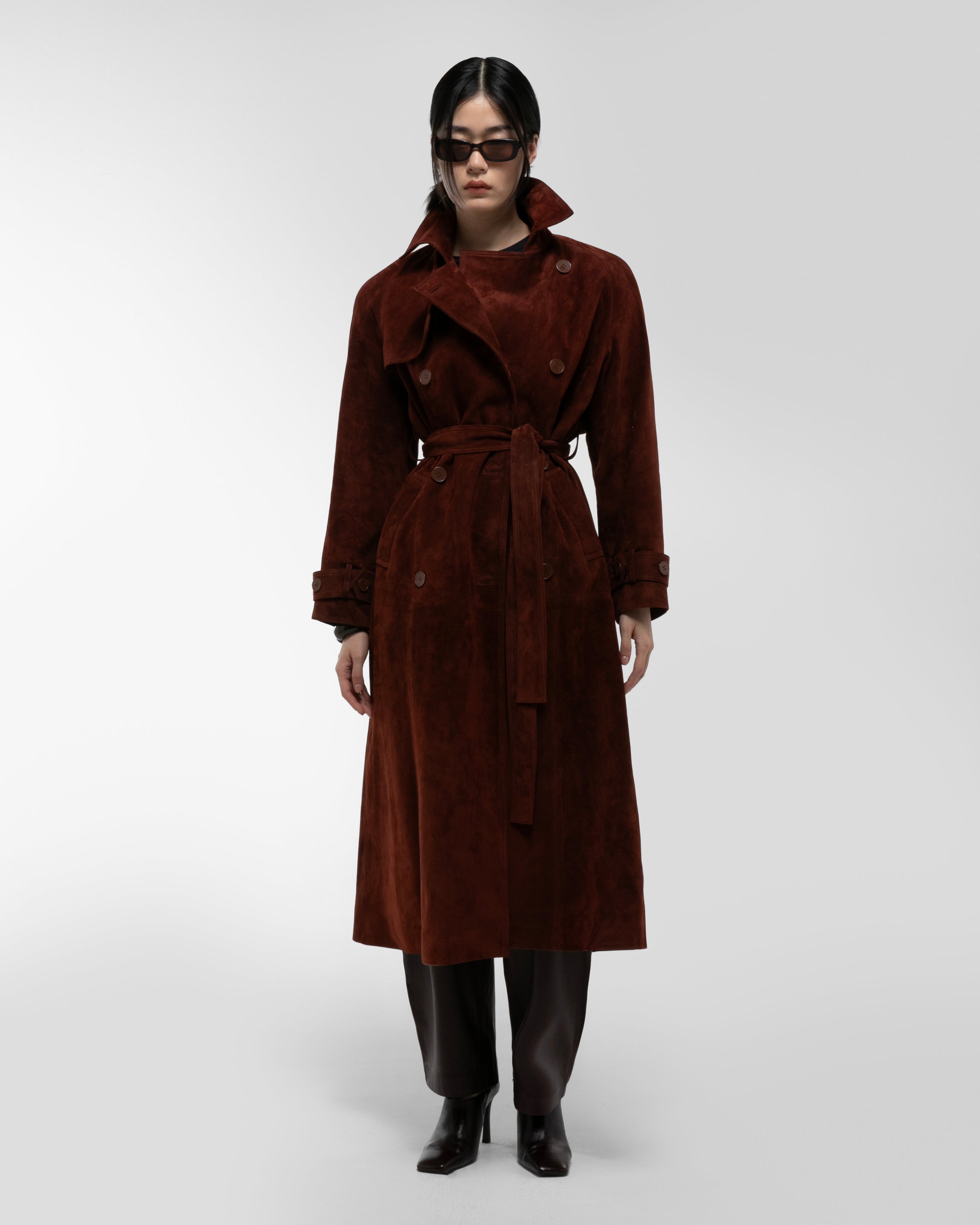Corrin Suede Trench Coat