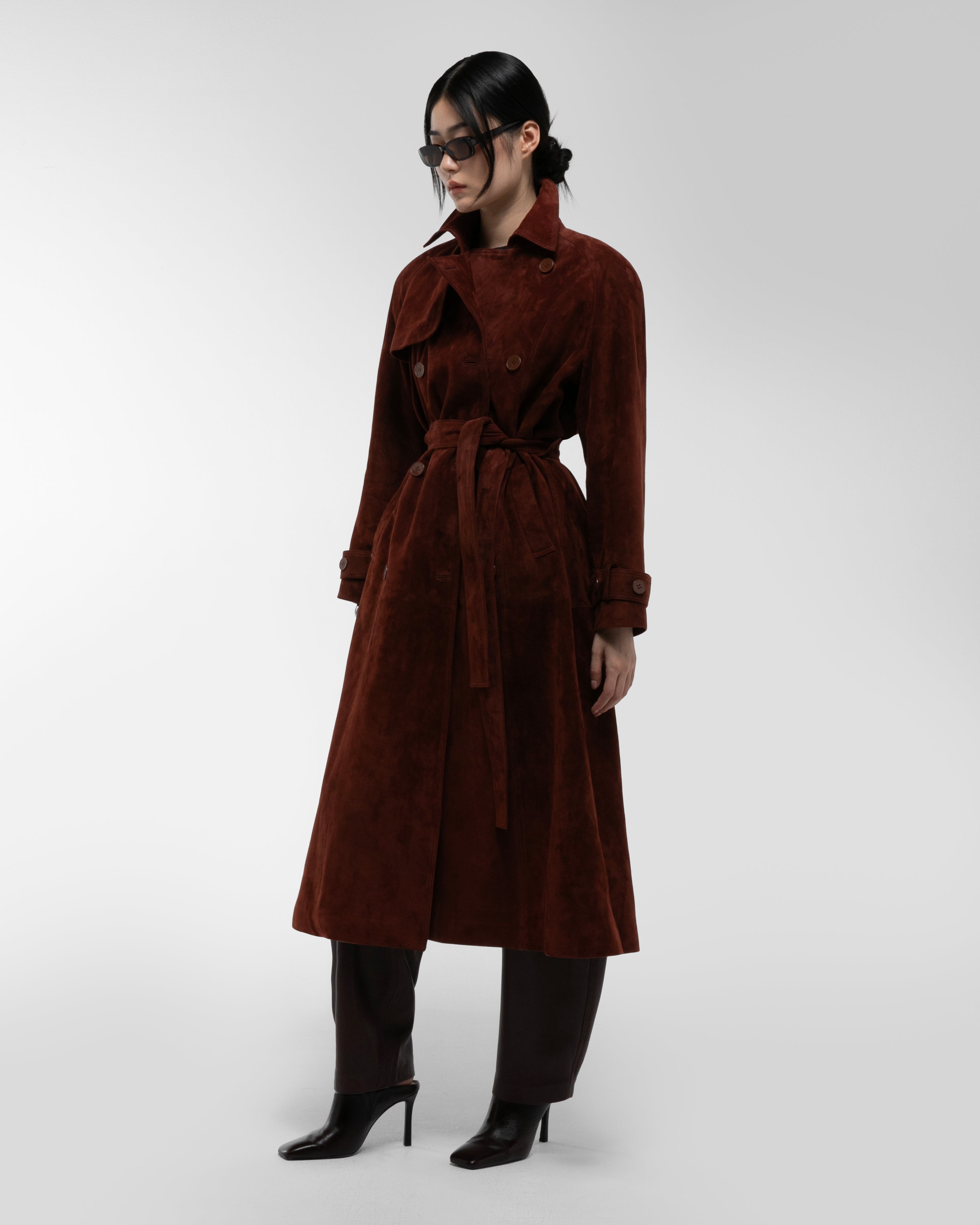 Corrin Suede Trench Coat