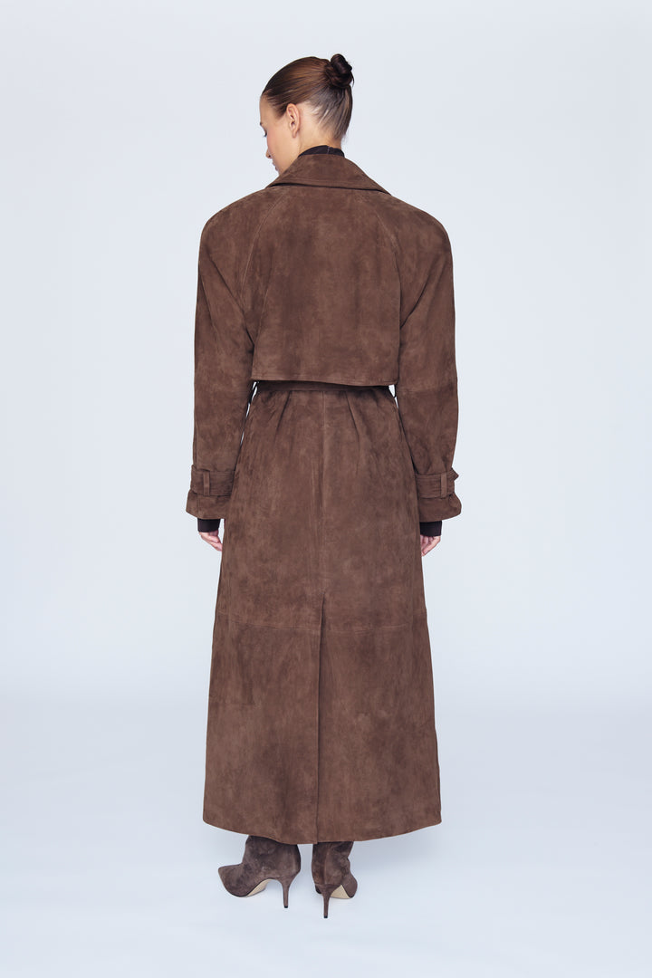 Corrin Suede Trench Coat - Pre Order