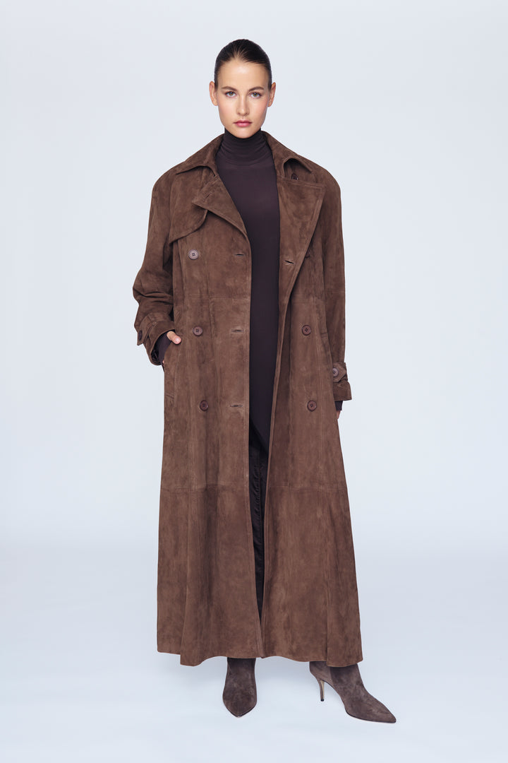 Corrin Suede Trench Coat - Pre Order