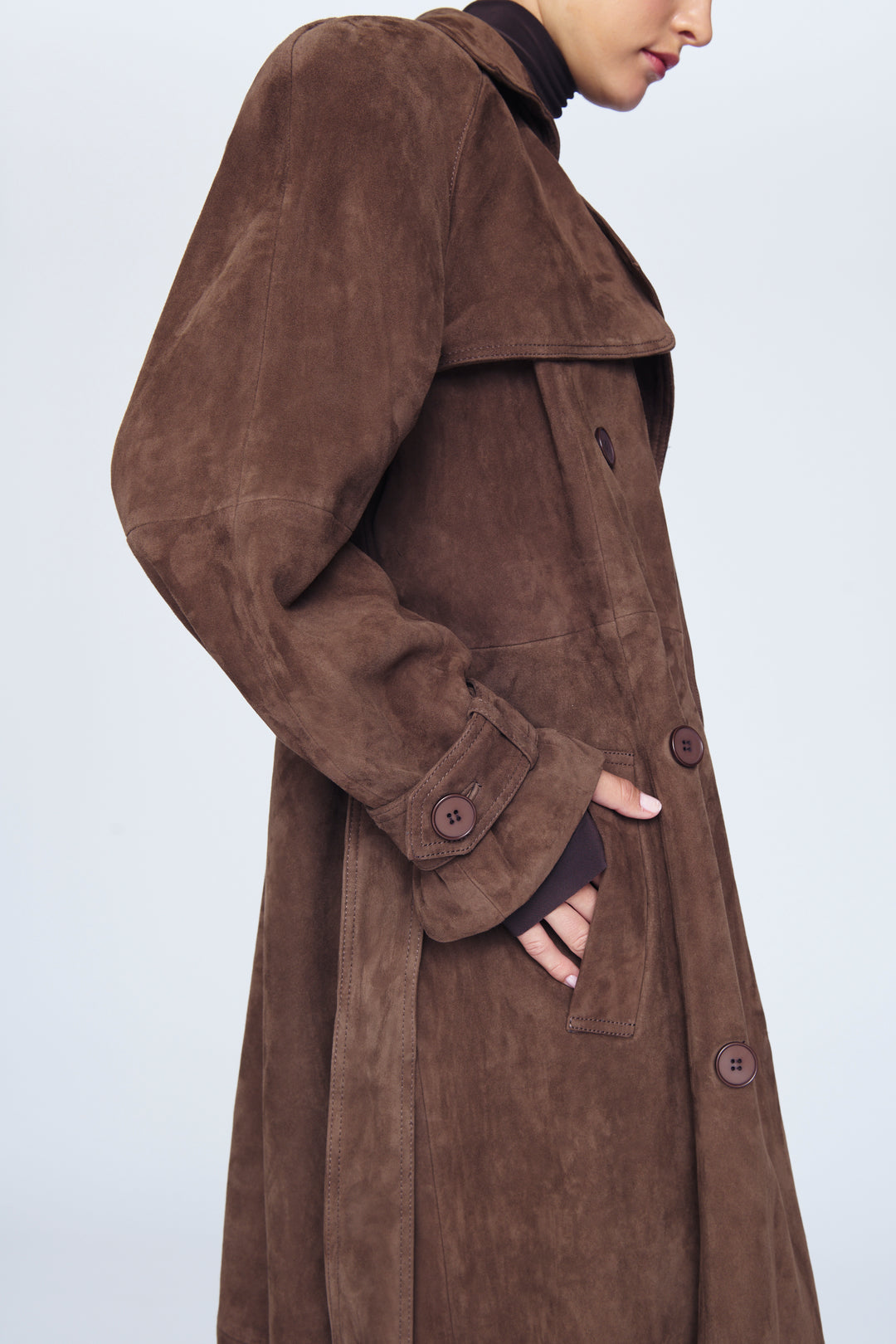 Corrin Suede Trench Coat - Pre Order