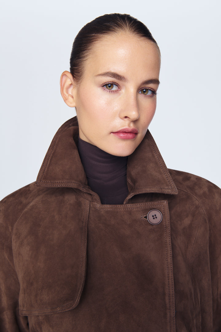 Corrin Suede Trench Coat - Pre Order