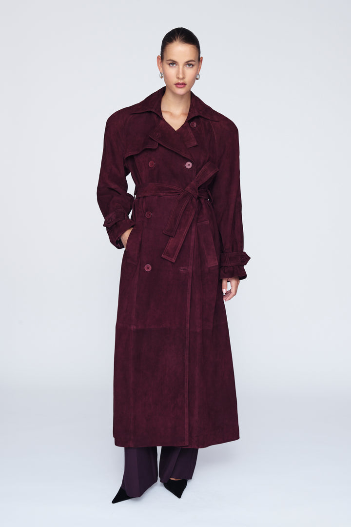 Corrin Suede Trench Coat