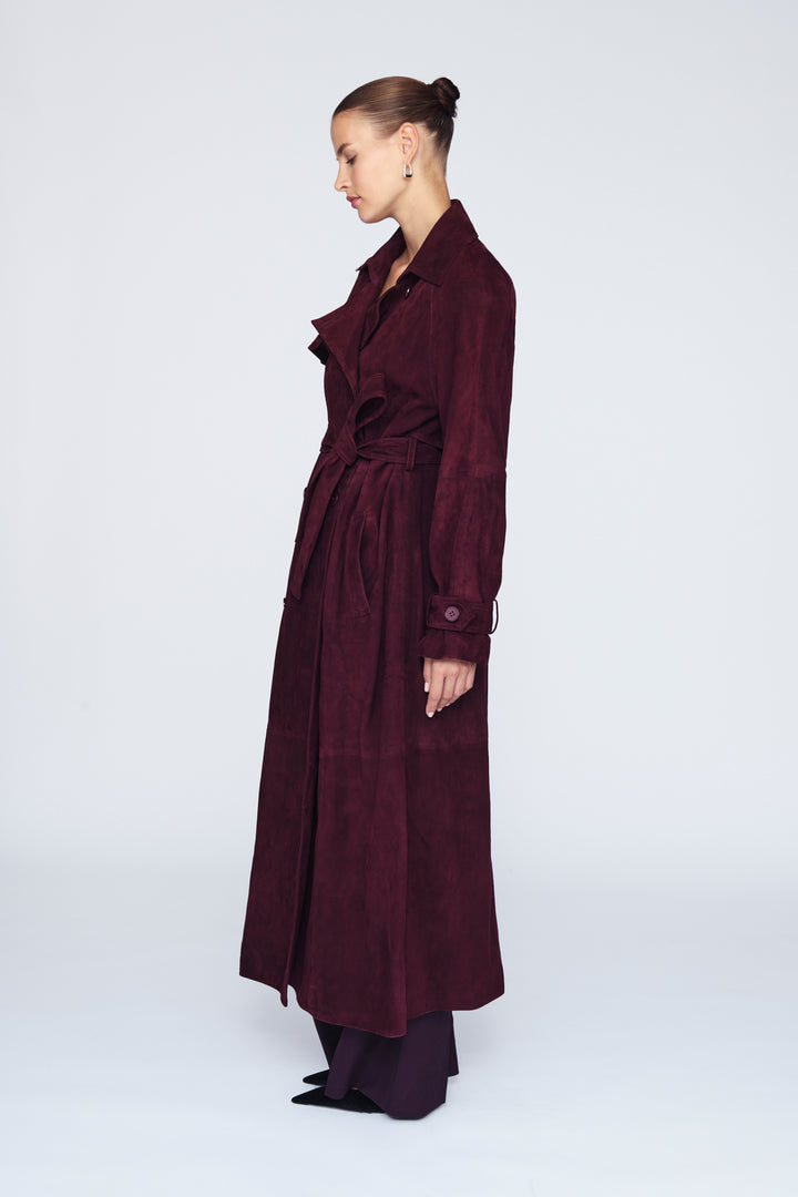 Corrin Suede Trench Coat