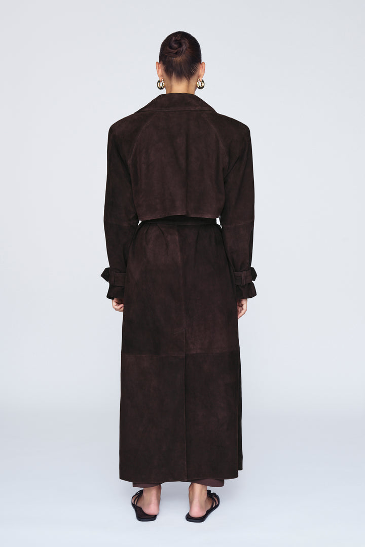 Corrin Suede Trench Coat