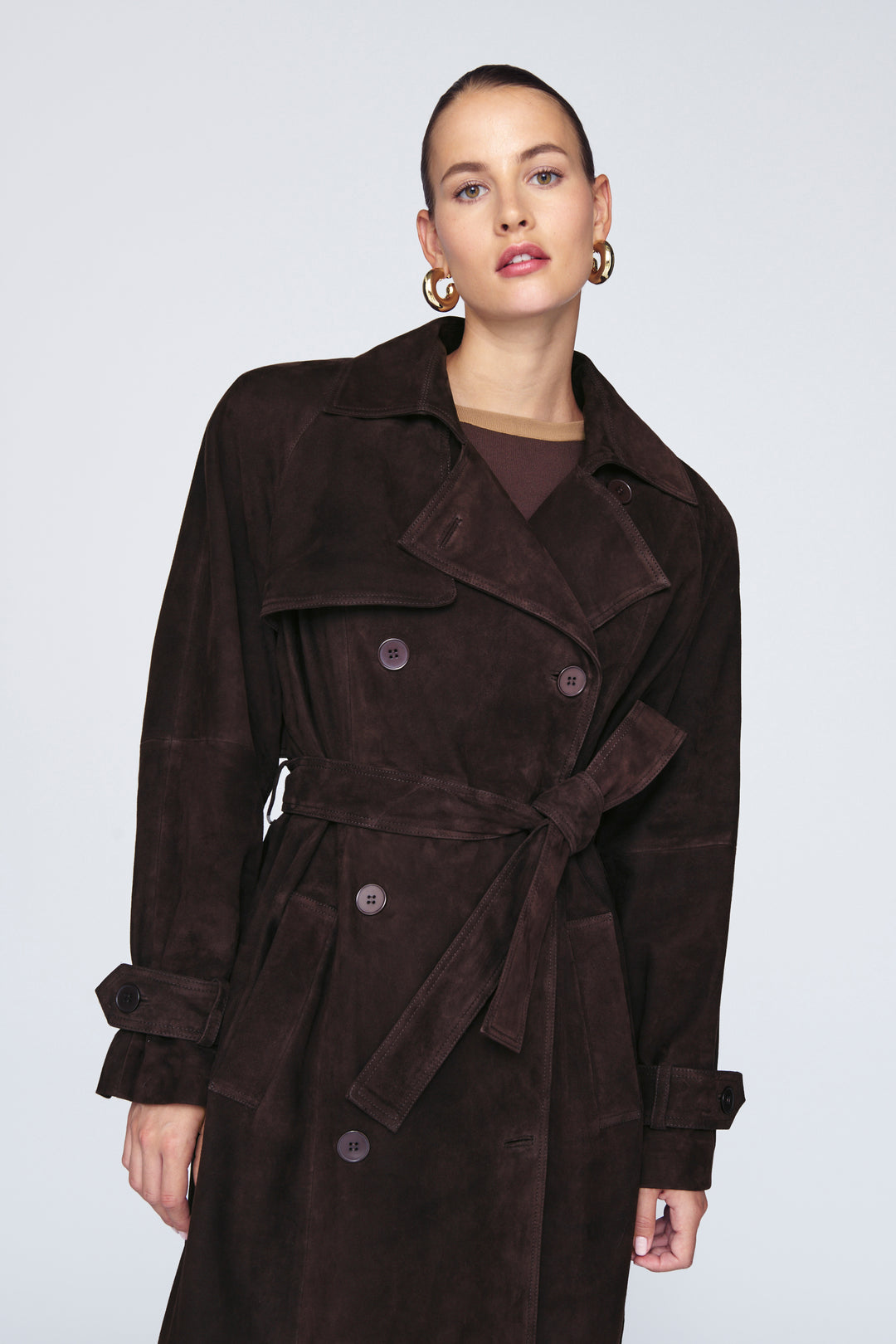 Corrin Suede Trench Coat