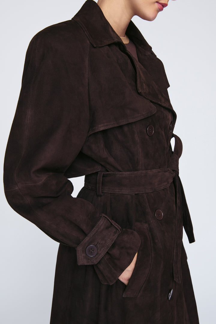 Corrin Suede Trench Coat