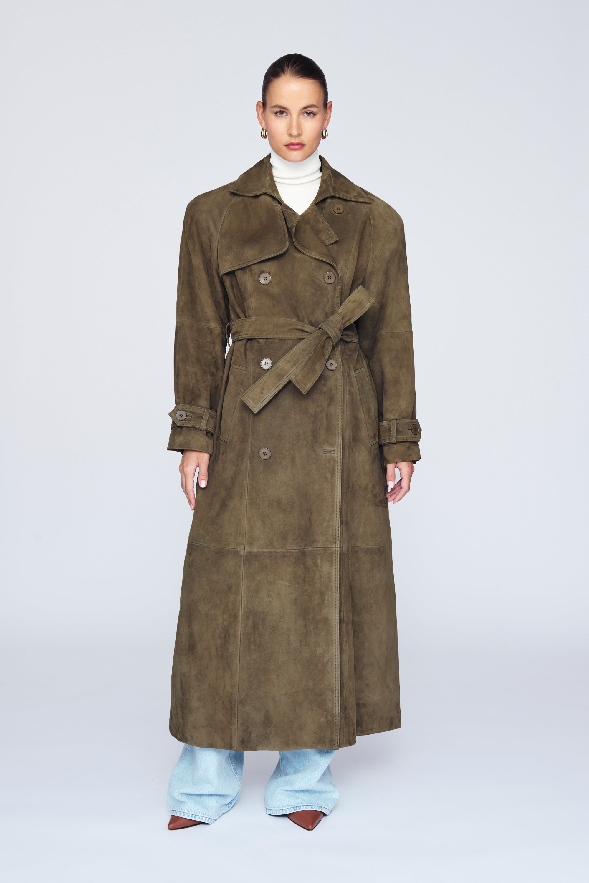 Corrin Suede Trench Coat