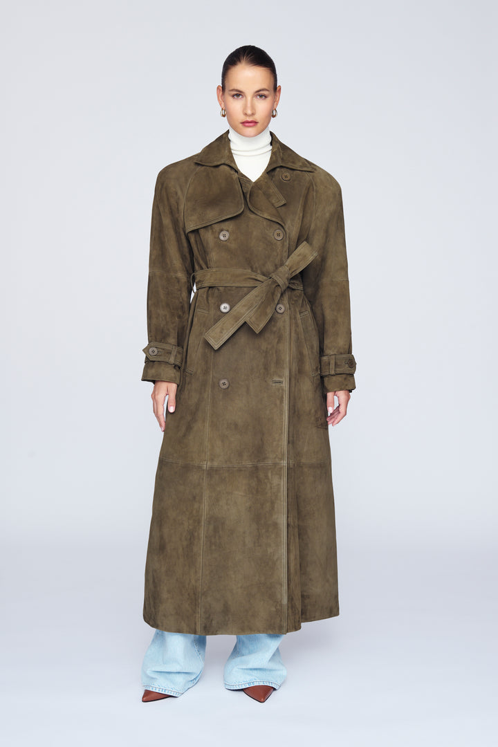 Corrin Suede Trench Coat