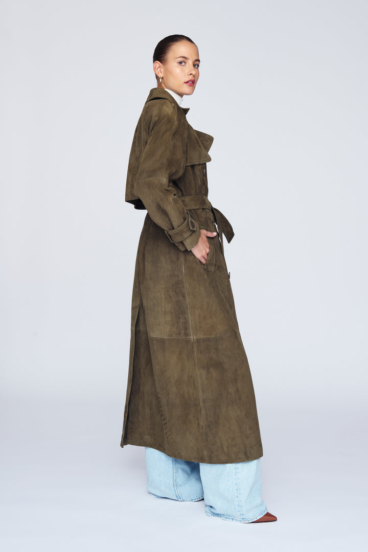 Corrin Suede Trench Coat